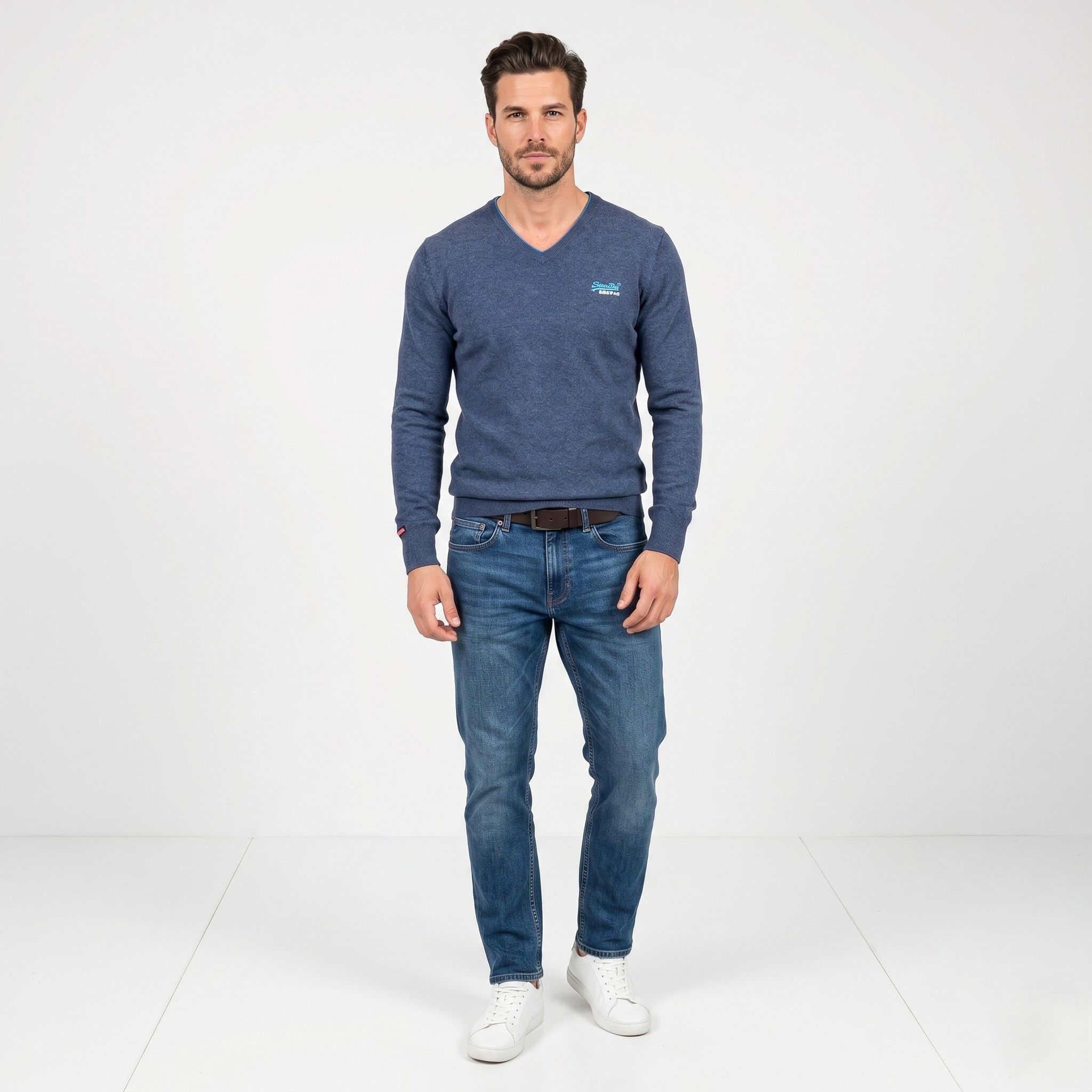 Superdry Superdry Men S Jumper Blue Cotton Cashmere 6125 Size US S / EU 44-46 / 1 - 1 Thumbnail