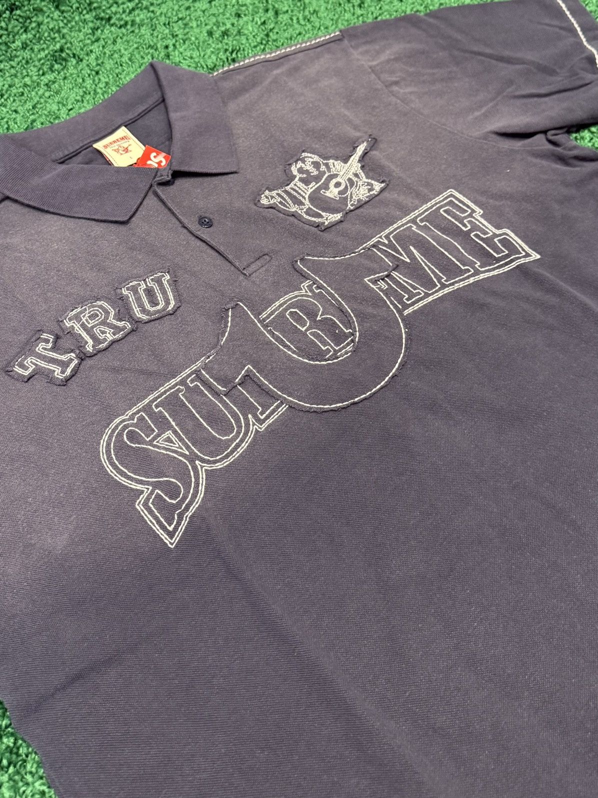 最安値　supreme true religion appliqué polo Supreme Supreme True Religion Applique Polo Black (SUPR-SUPREME