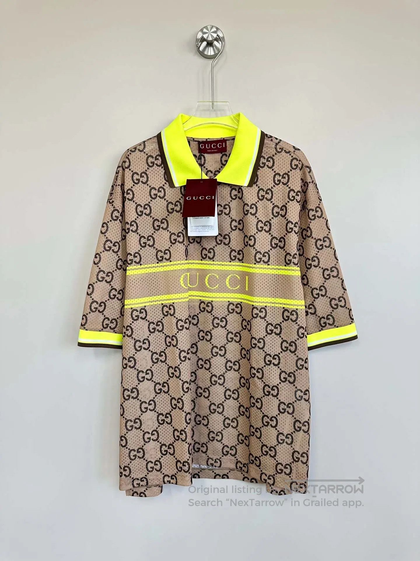 Gucci Guicci Brown Monogrammed Distressed Short Sleeve Polo Shir Size US L / EU 52-54 / 3 - 1 Thumbnail