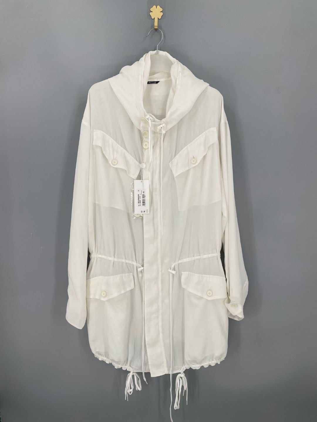 Maison Margiela Loose drawstring waist hooded jacket 2501-N