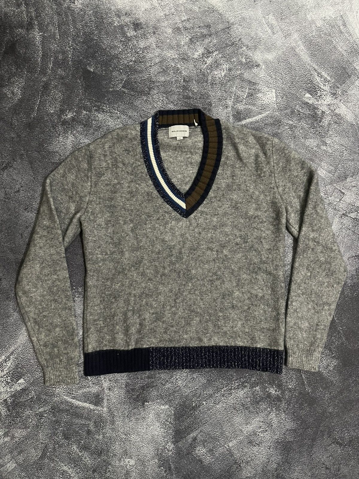 Solid Homme Solid Homme V Neck Knitwear Sweater Knitted Size US M / EU 48-50 / 2 - 1 Thumbnail