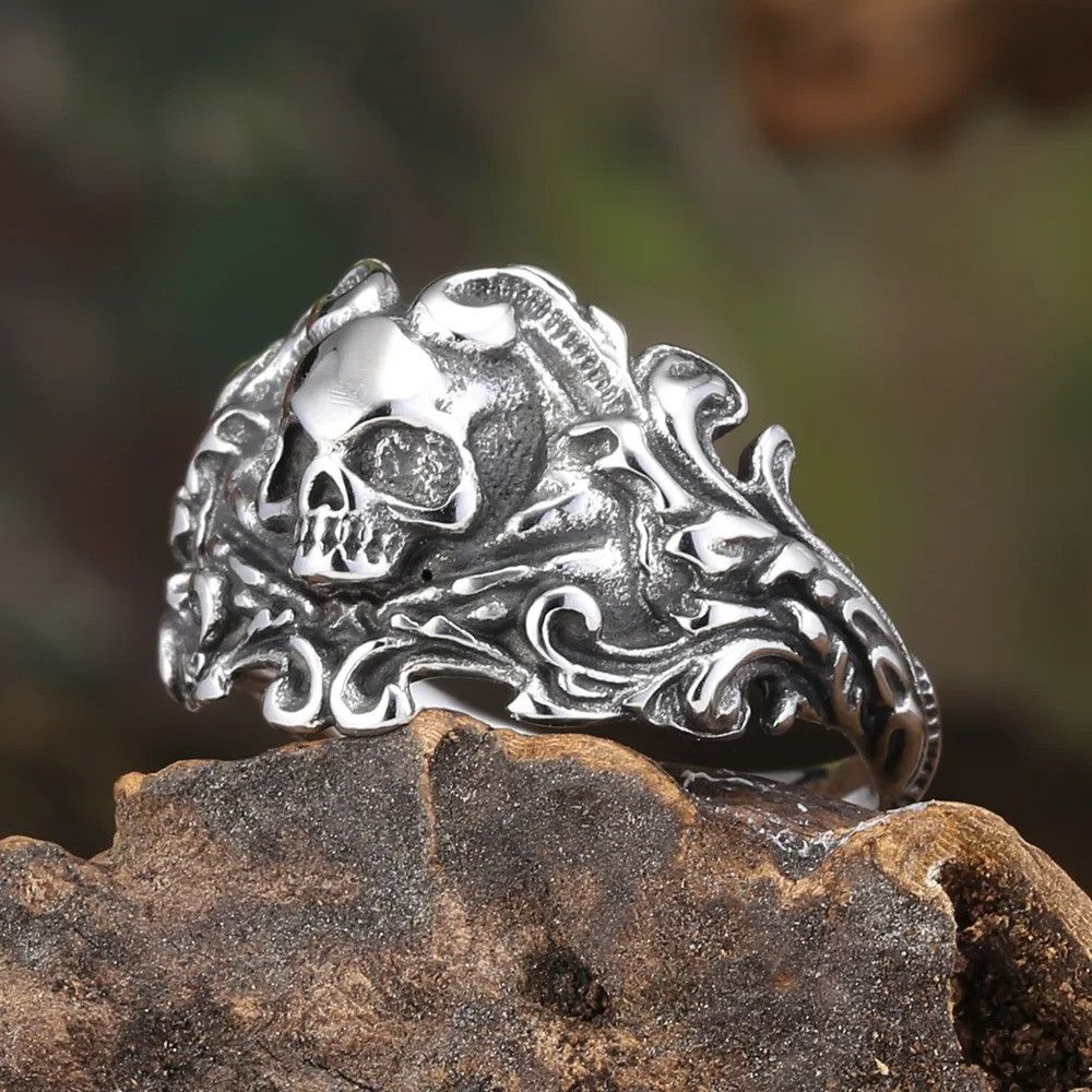 Jewelry Cool Skull Design Ring Size ONE SIZE - 5 Thumbnail