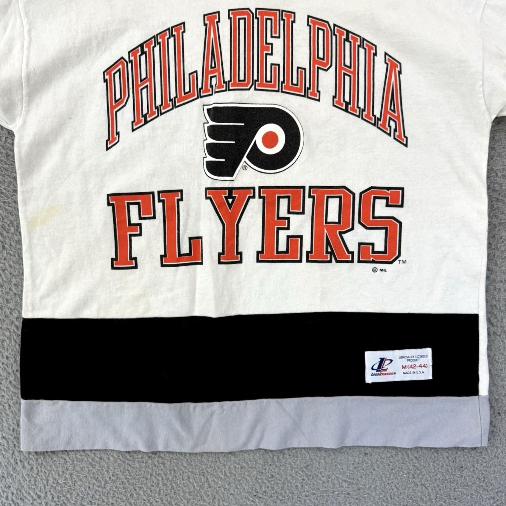 Logo Athletic VINTAGE Logo Athletic Philadelphia Flyers Shirt Mens 90s NHL Hockey White Cotton 90s Theme Size US M / EU 48-50 / 2 - 2 Thumbnail