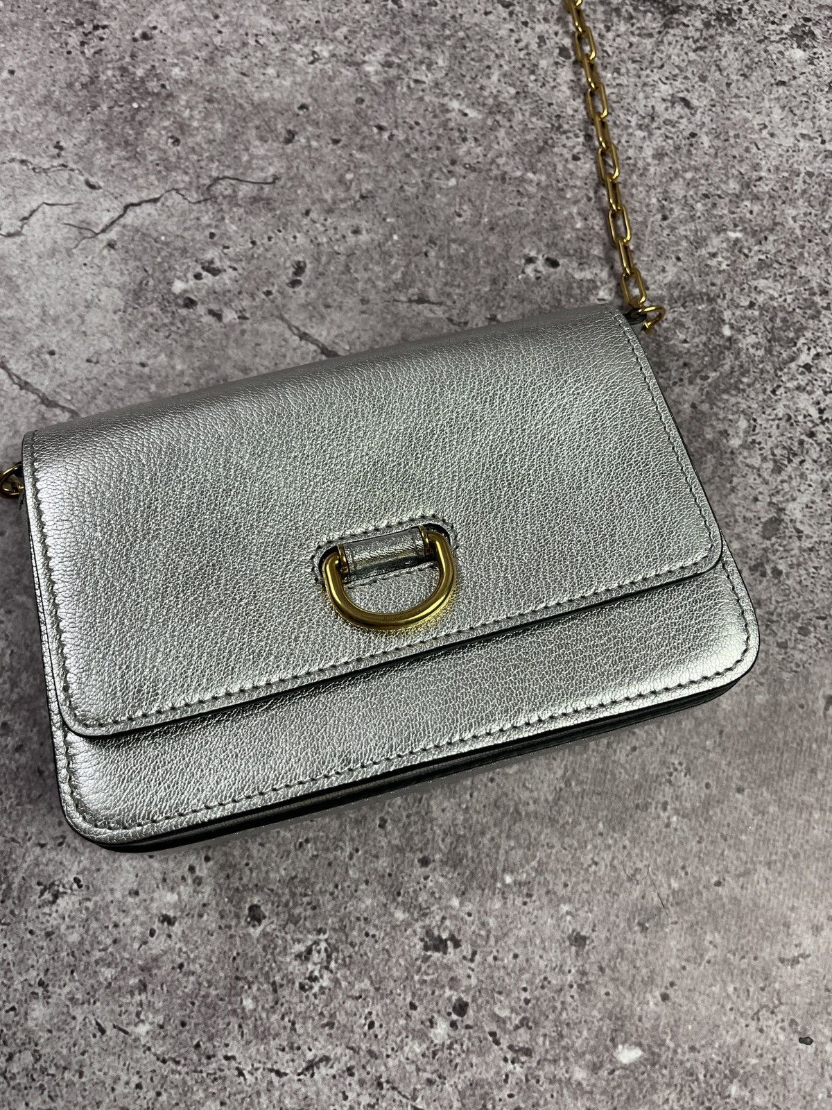 Burberry Metallic Silver D-Ring Leather Chain Small Shoulder Bag Size ONE SIZE - 2 Thumbnail