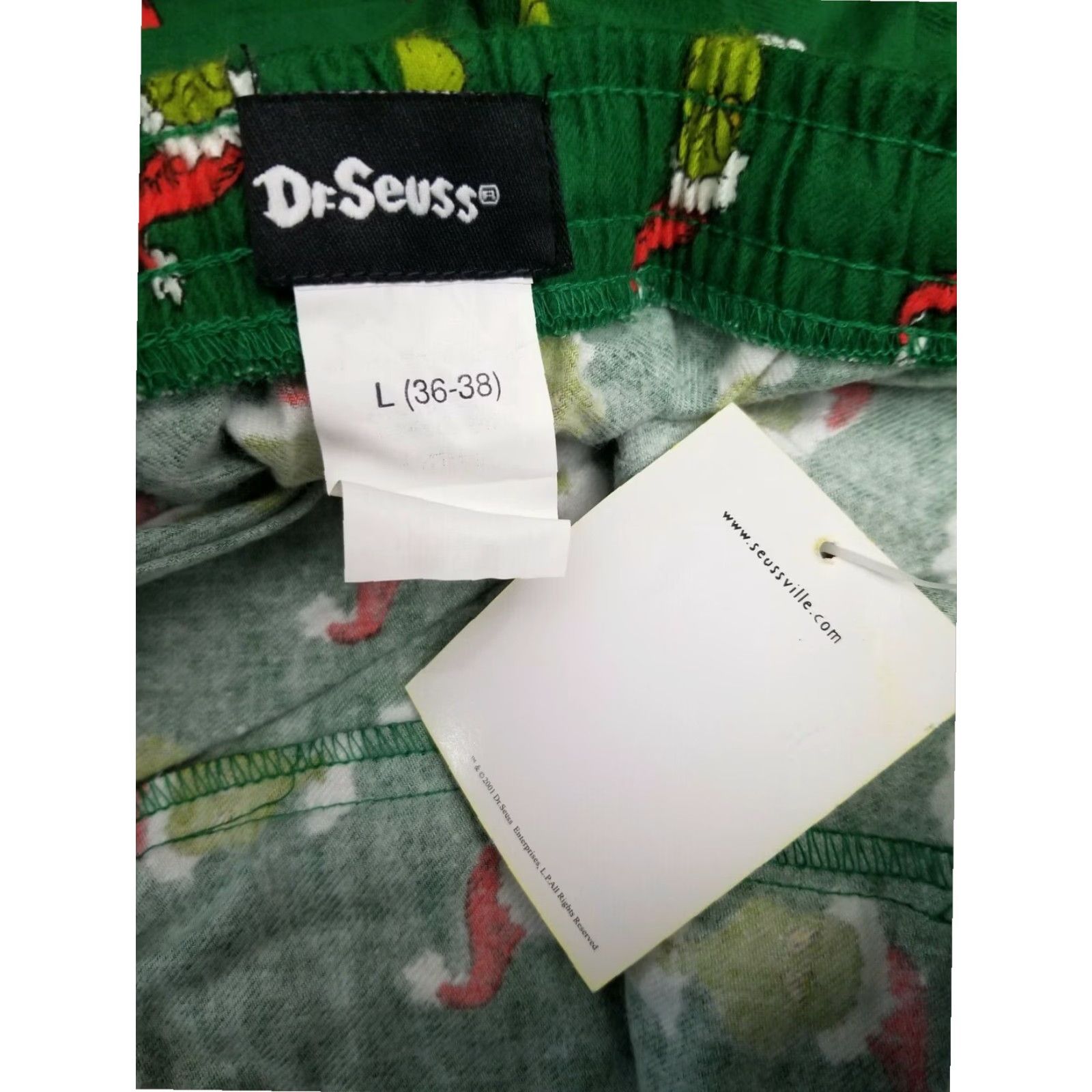 Vintage VINTAGE Dr. Seuss Christmas Pajama Pants Green Size L Mens Cotton Blend Size US 33 - 3 Thumbnail
