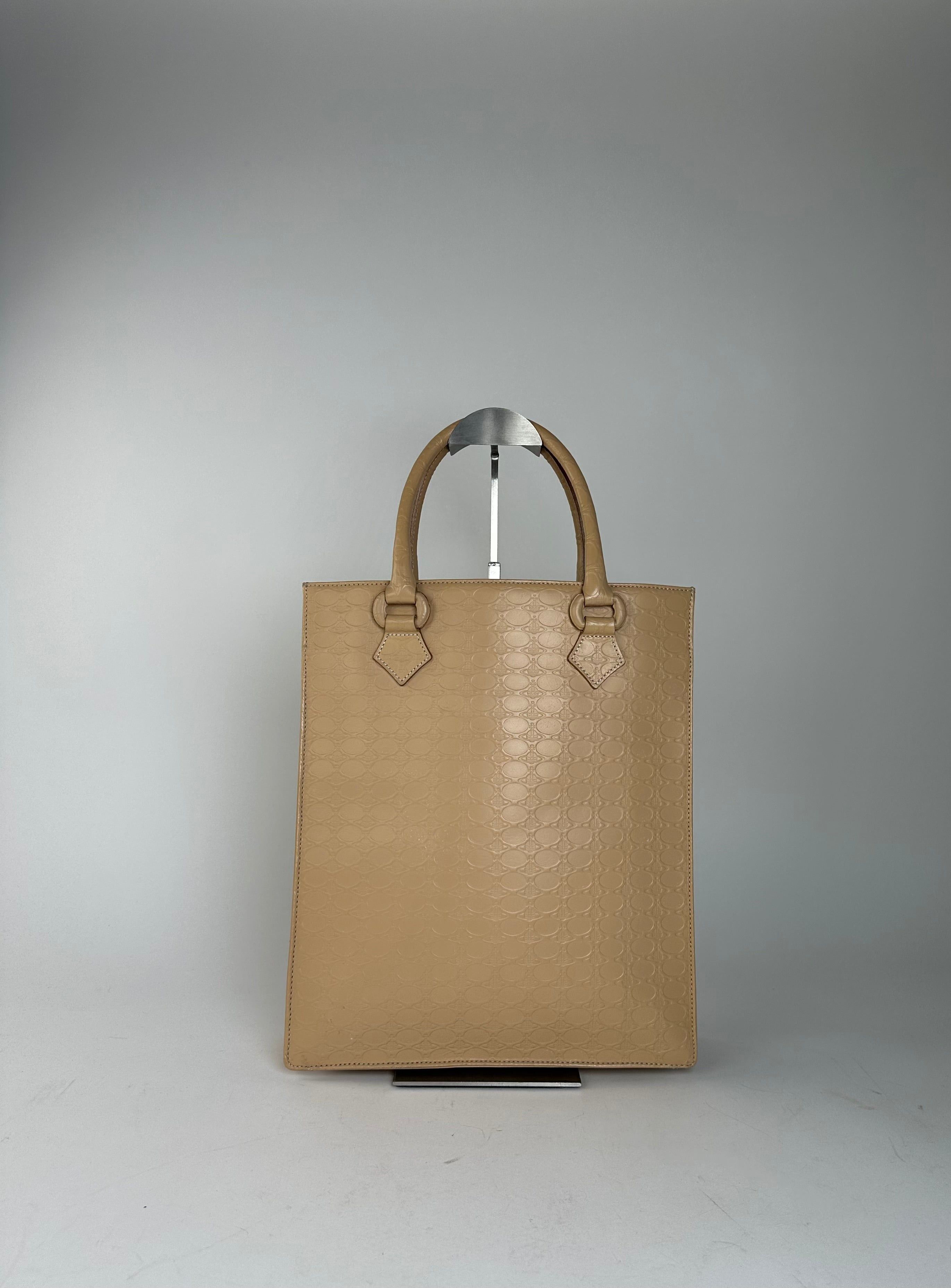 Vivienne Westwood Vintage Textured Tote Bag Beige Size ONE SIZE - 1 Thumbnail