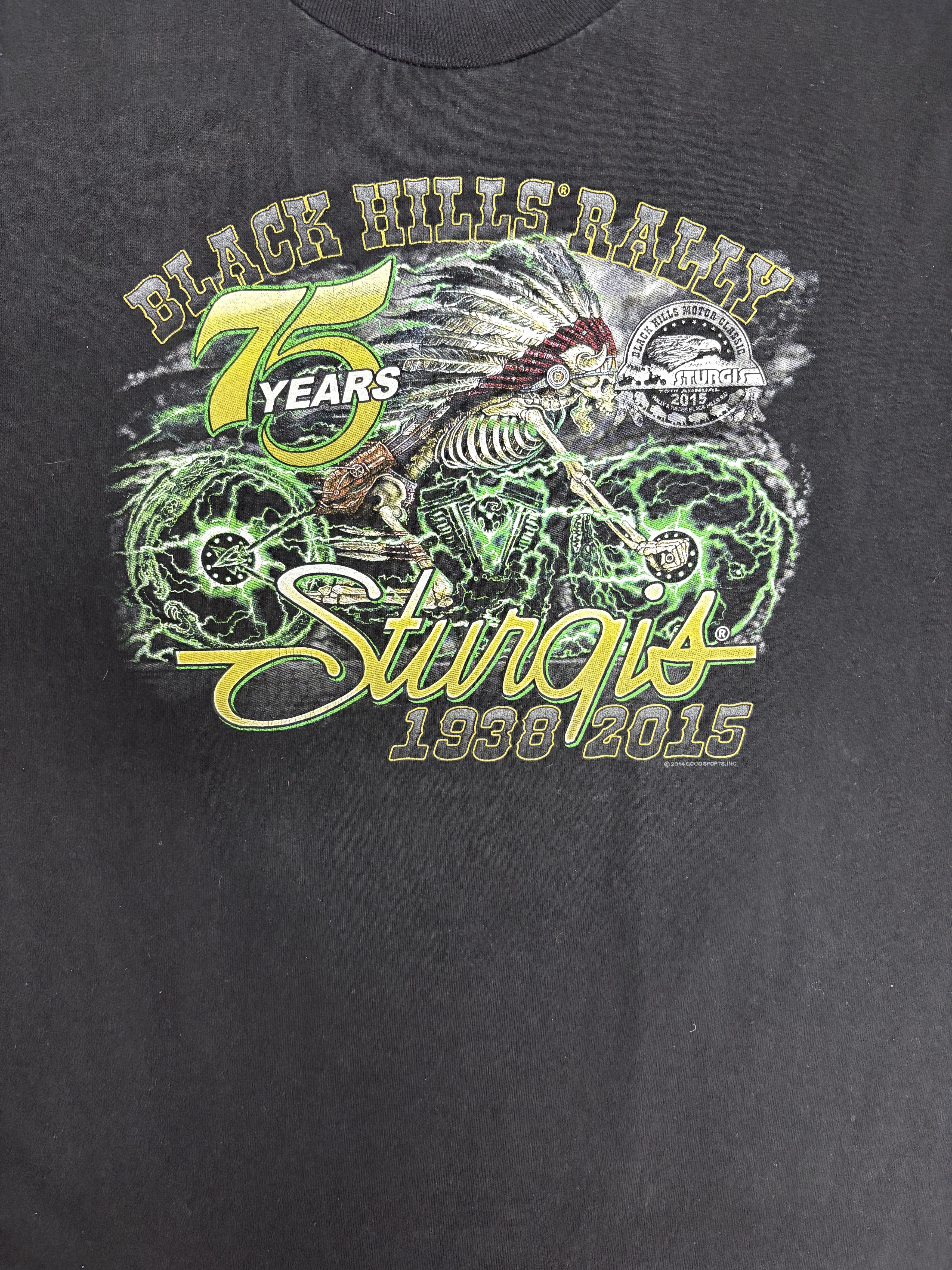 Vintage Sturgis Black Hills Rally Vintage Black T-Shirt Tee Size US XXL / EU 58 / 5 - 2 Thumbnail