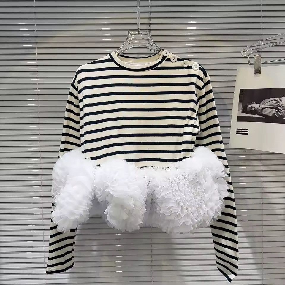 Other Designer Striped Luxury Casual Black White Multi Layer Shirt Size L / US 10 / IT 46 - 1 Thumbnail