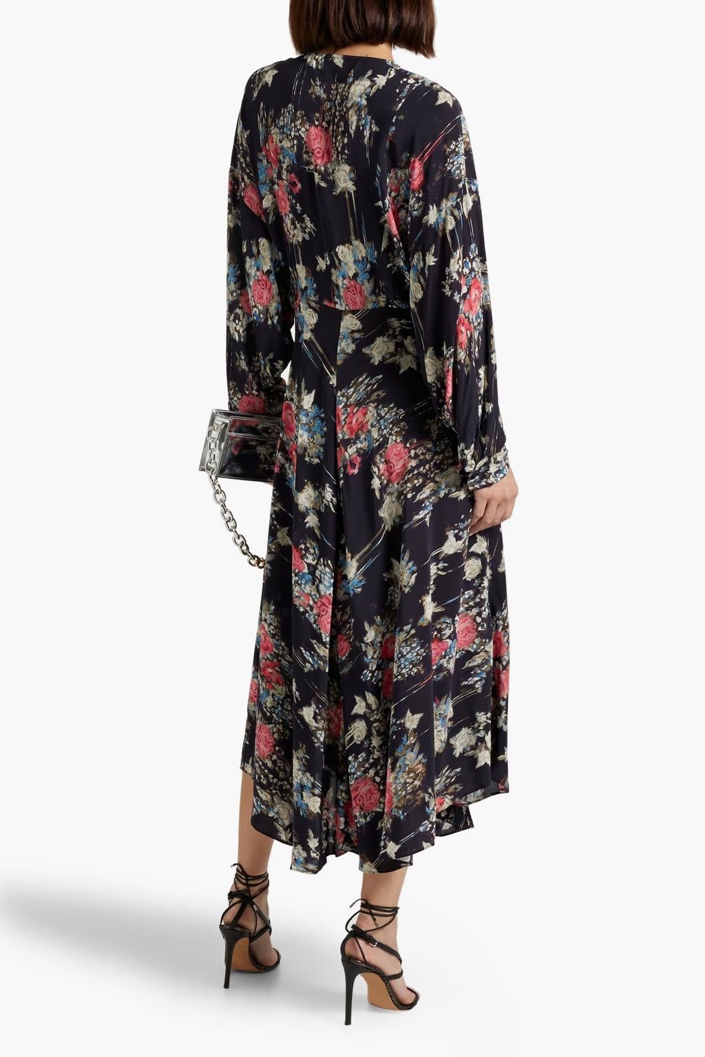 Iro IRO Paris Aleyna Floral Wrap Satin Dress $645 size38/6 US Size S / US 4 / IT 40 - 2 Thumbnail