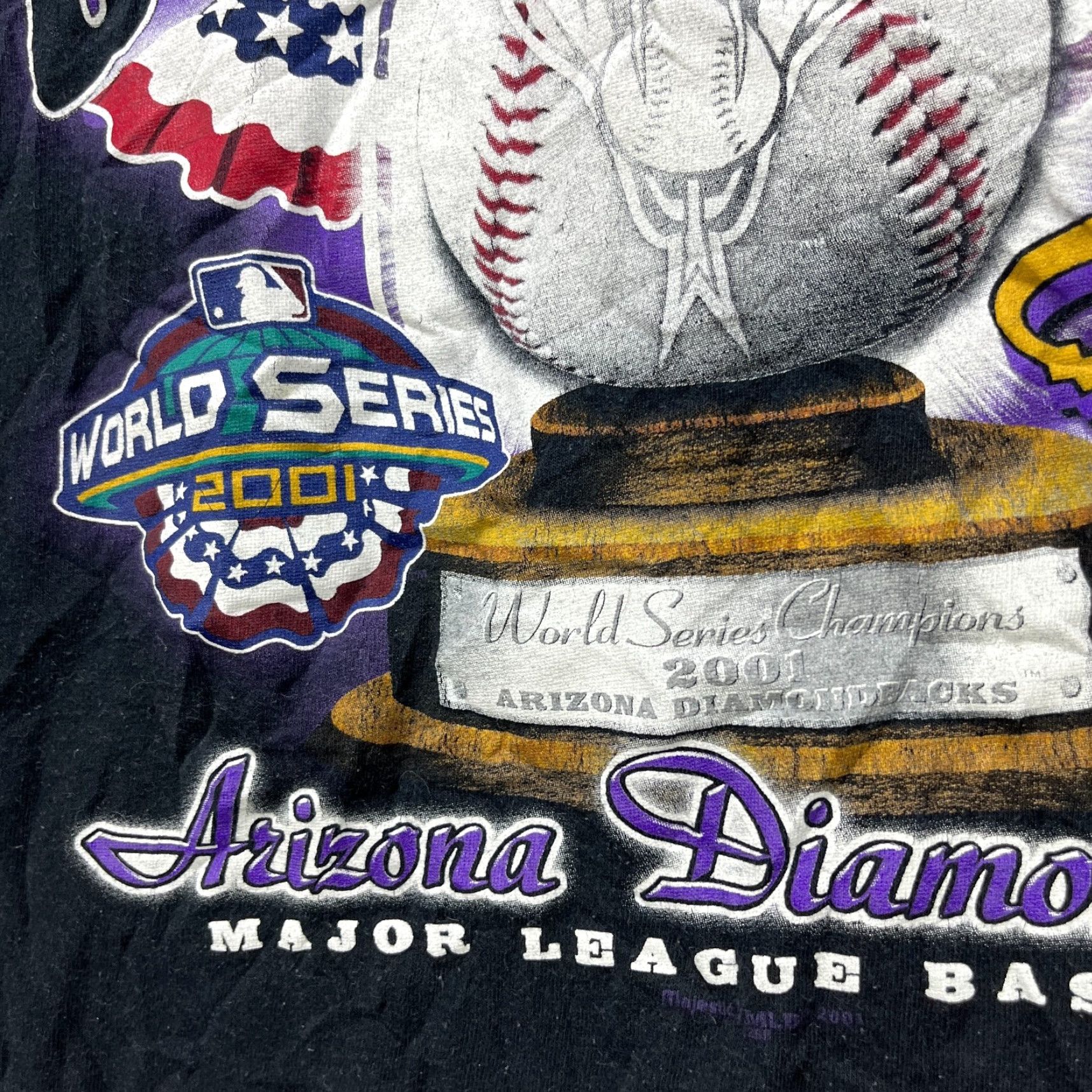 Vintage VINTAGE Arizona Diamondbacks Majestic T-Shirt XL Black Men Shirt XL Diamondbacks 2001 Sports MLB Mens Size US XL / EU 56 / 4 - 5 Thumbnail