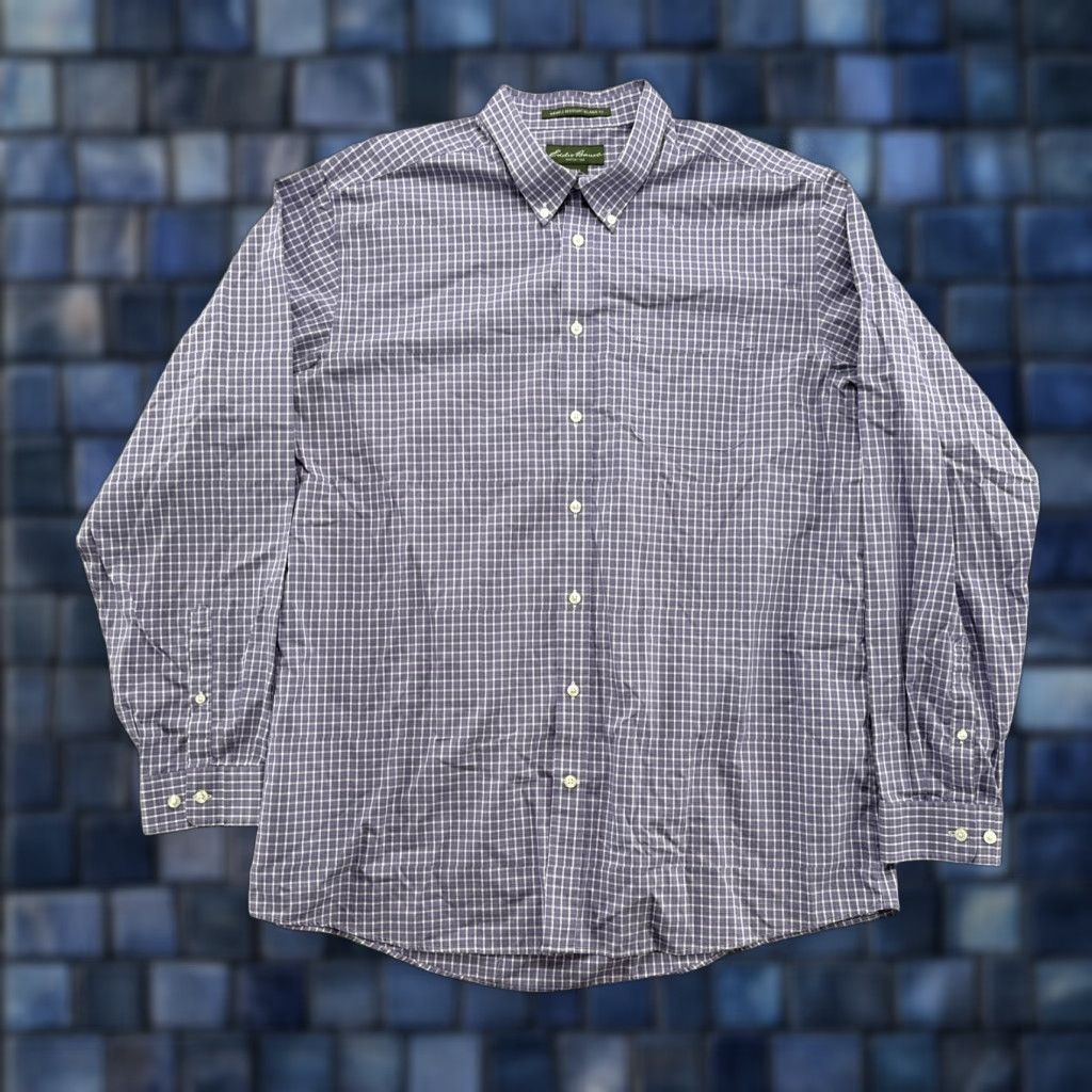 Eddie Bauer Eddie Bauer Dress Shirt Mens Purple Wrinkle Resistant Relaxed Fit Button Up XLT Size 46R - 1 Thumbnail