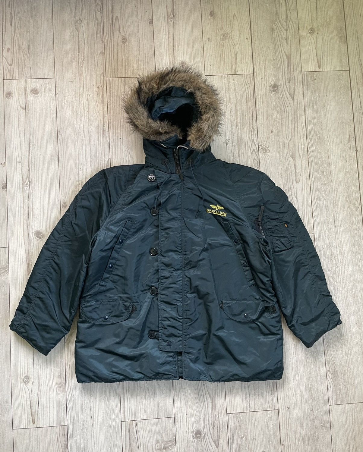 Alpha Industries × Breitling × Vintage Alpha Industries X Breitling Jacket Size US XL / EU 56 / 4 - 2 Thumbnail