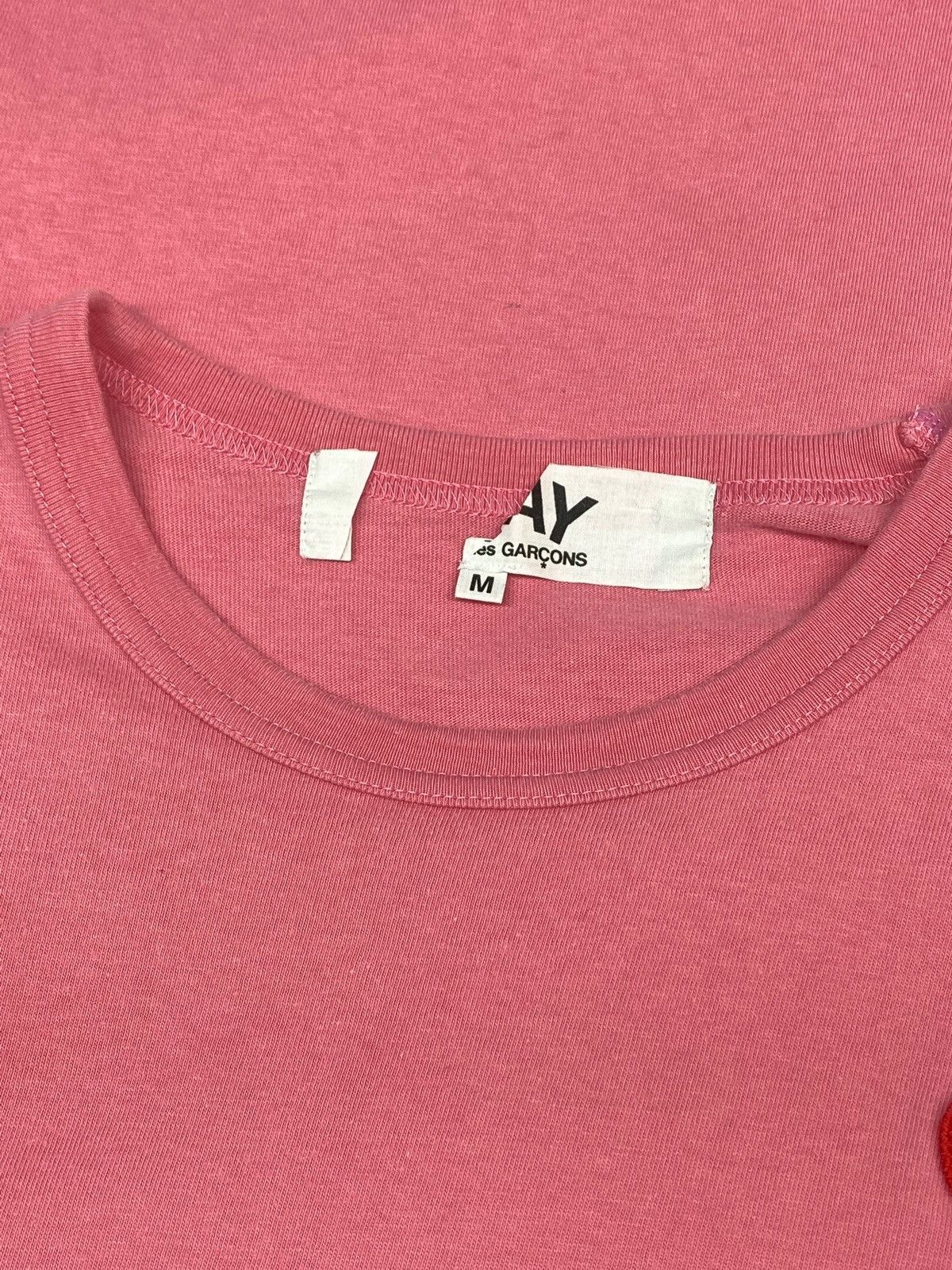 Comme des Garcons COMME DES GARÇONS PLAY Pink Heart Patch T-Shirt Size US M / EU 48-50 / 2 - 9 Thumbnail