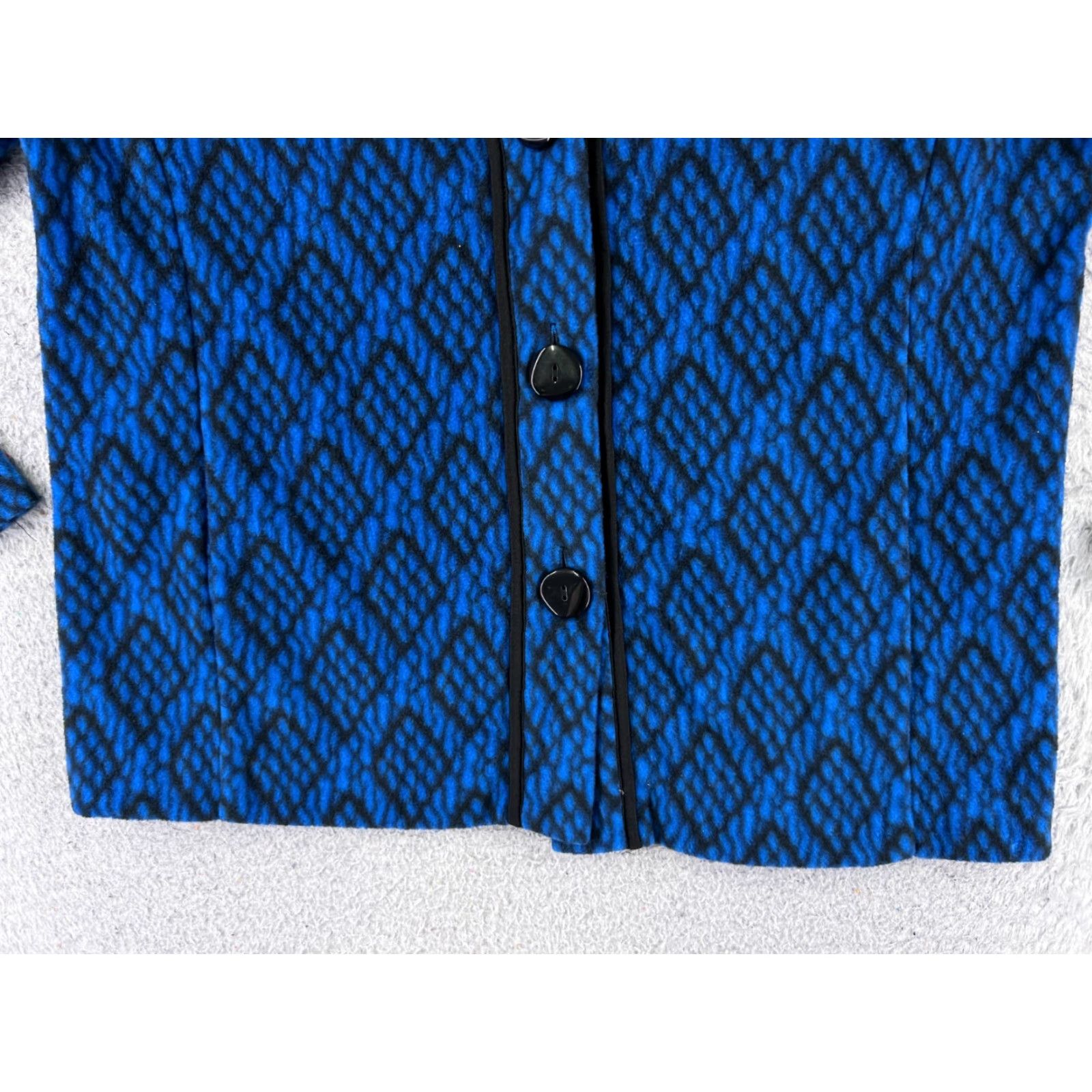 Bob Mackie Bob Mackie Jacket Womens Medium Blue Button Up Fleece Lined Collared Size M / US 6-8 / IT 42-44 - 5 Thumbnail