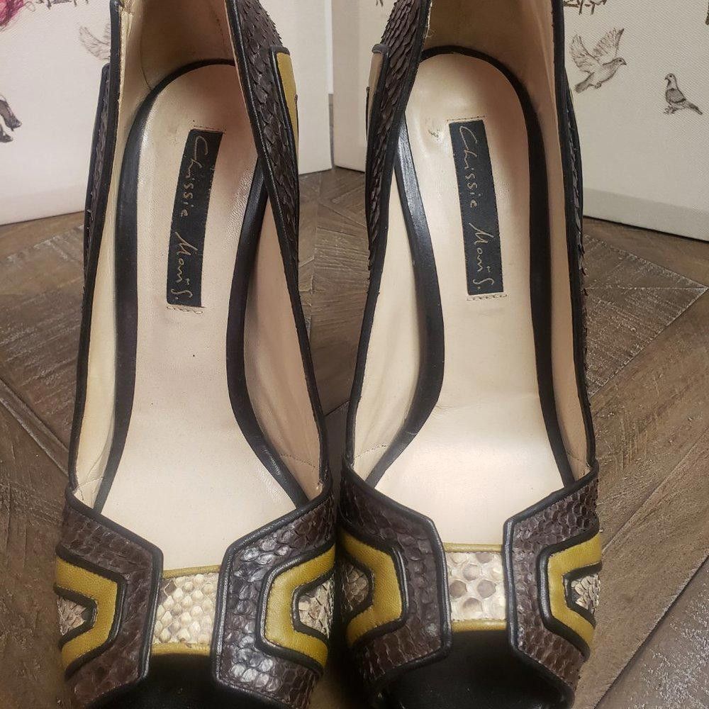 Designer Chrissie Morris Python Leather Pumps Size US 9.5 / IT 39.5 - 6 Thumbnail