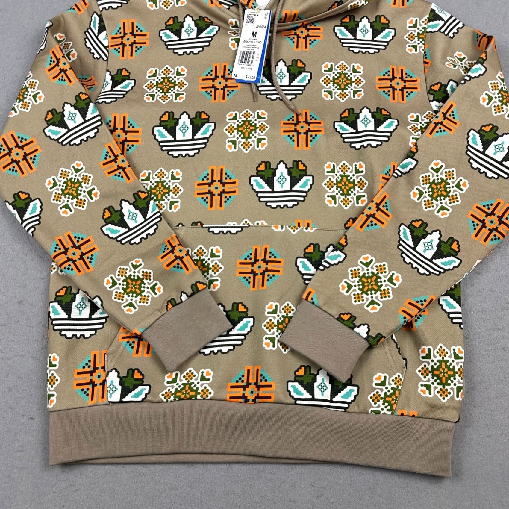 Adidas Adidas Hoodie Men Medium Trace Khaki Geometric Graphic Pixel Print Sweatshirt M Size US M / EU 48-50 / 2 - 3 Thumbnail