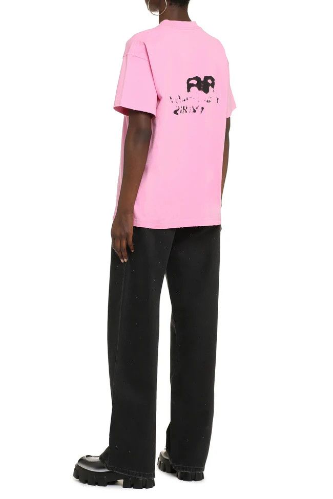 Balenciaga o1mt1gz0924 Hand-Drawn BB Icon T- Shirt Medium Fit in Pink Size M / US 6-8 / IT 42-44 - 2 Thumbnail