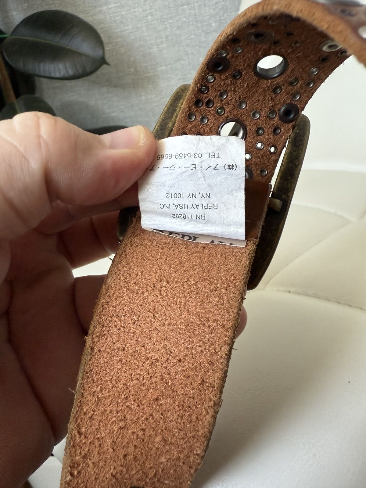 Replay Replay Brown Leather Belt Studs Rivets Western Vintage Style Size ONE SIZE - 9 Thumbnail