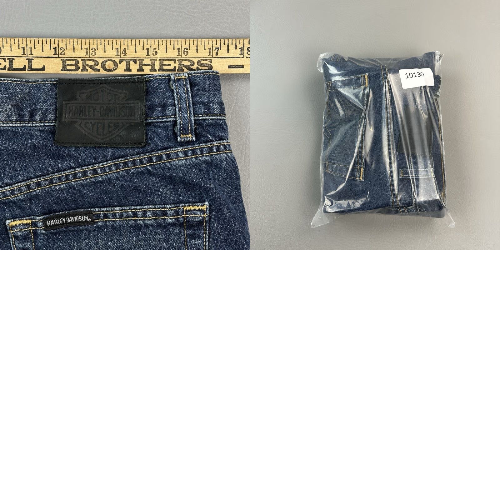 Harley Davidson Vintage Harley-Davidson Jeans Mens 34x30 Blue Dark Wash Denim Straight Biker Size US 34 / EU 50 - 9 Thumbnail