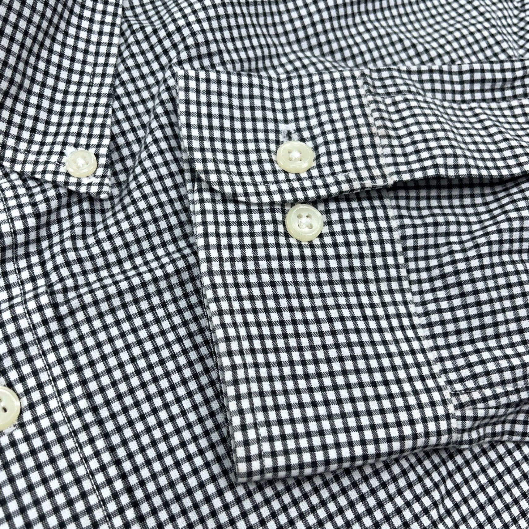 Ralph Lauren Ralph Lauren Shirt Men 16 34 Black White Button Up Dress Check Poplin Custom Fit Size 42R - 4 Thumbnail