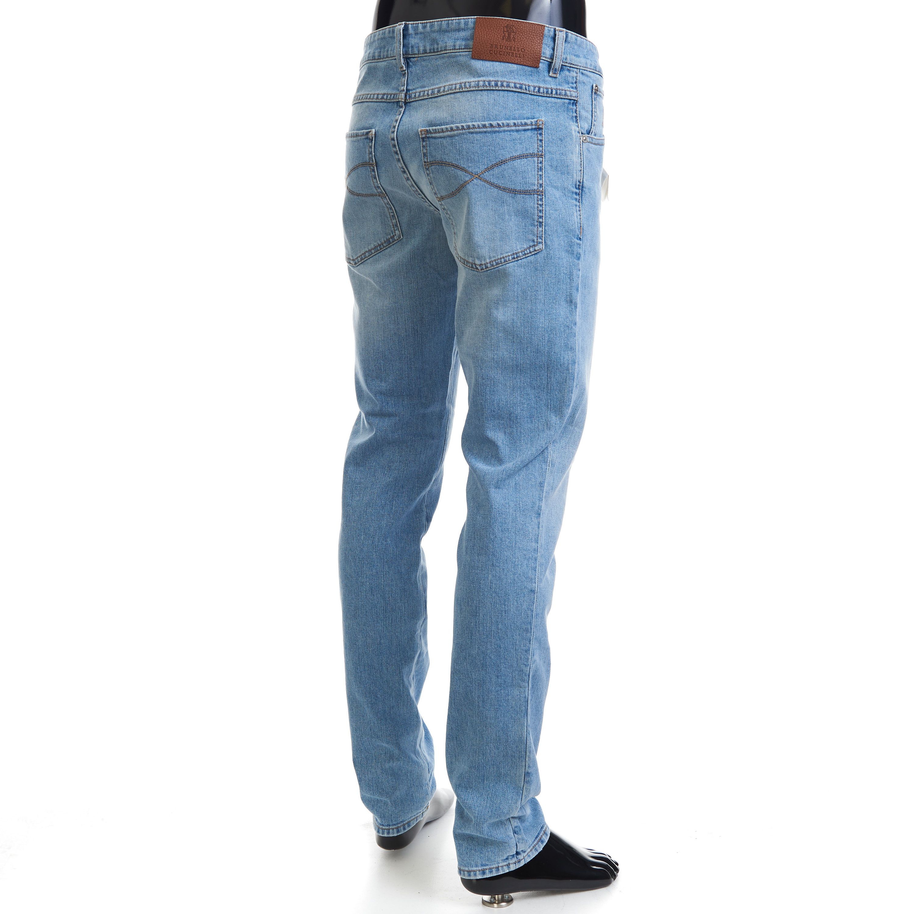 Brunello Cucinelli Slim Fit Five Pocket Jeans In Light Blue Denim Size US 44 / EU 60 - 6 Thumbnail