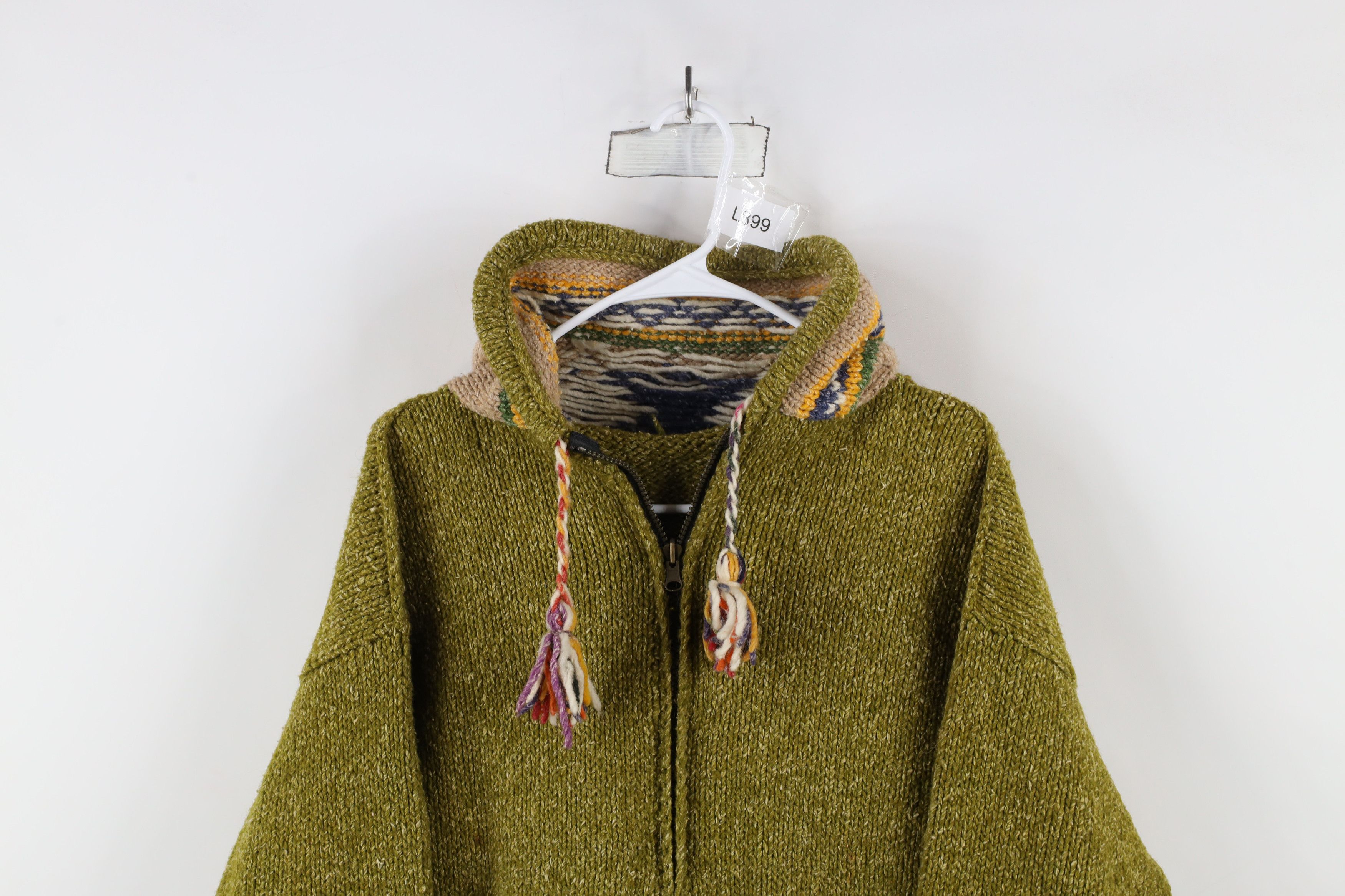 Vintage Vintage 90s Streetwear Fairy Elf Wool Knit Hoodie Jacket Size M / US 6-8 / IT 42-44 - 2 Thumbnail