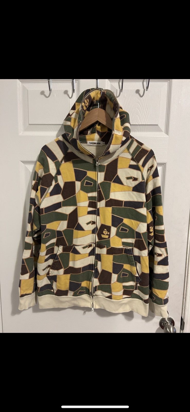 Bape RARE BAPE X Nigo Patchwork Camo Full Zip Hoodie Size US L / EU 52-54 / 3 - 1 Thumbnail