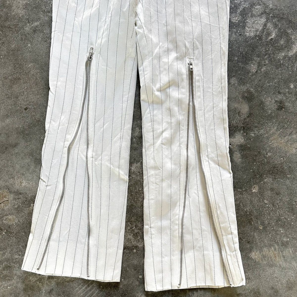 Comme des Garcons AD2022 Pinstripe Zip Pants Size US 32 / EU 48 - 3 Thumbnail