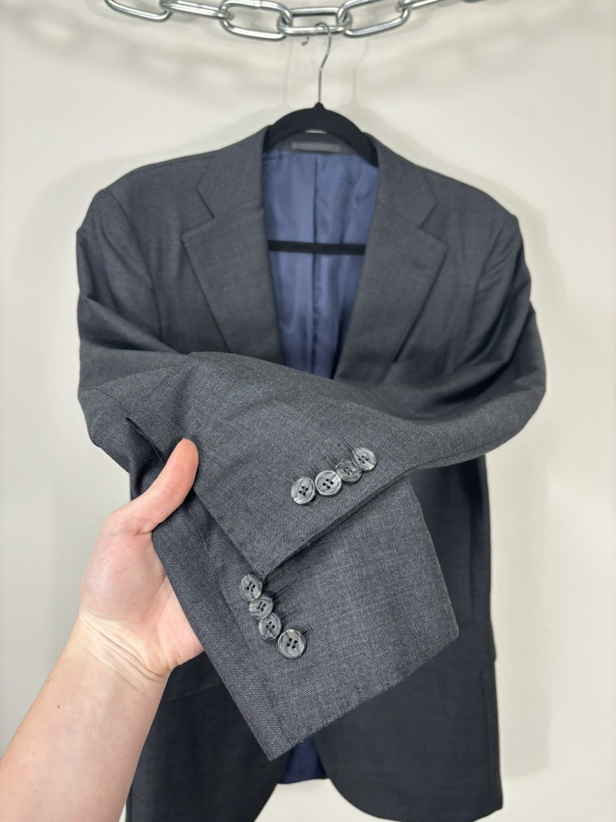 Suitsupply Suitsupply Men’s Gray 2-Buttons Formal Wool Blazer Jacket Size 40L - 8 Thumbnail