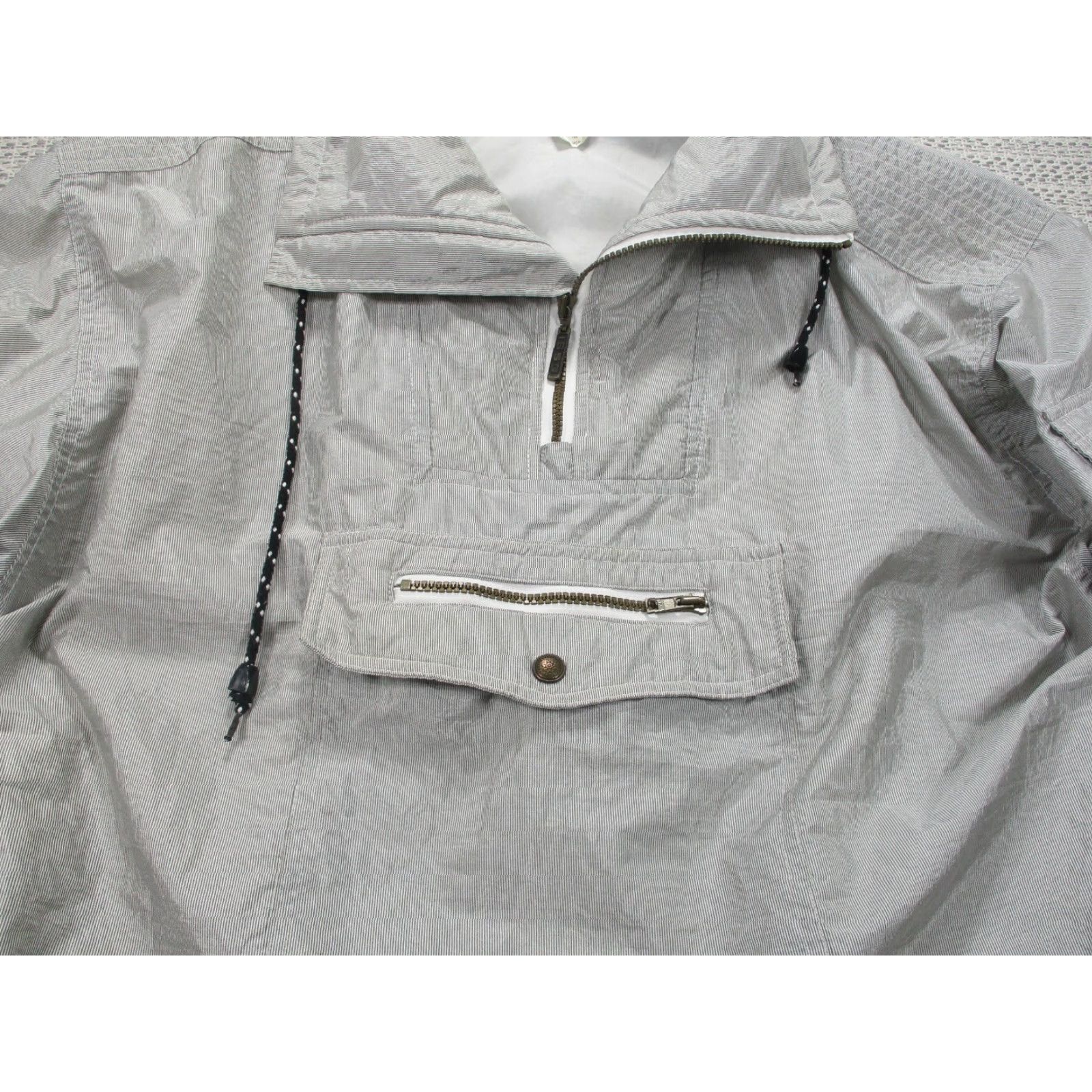 Vintage VINTAGE OSSI Skiwear Jacket Womens M Front Pouch Stand Up Collar Gray Striped 1/4 Zip Pocket Wind-Resistant Insulated Size M / US 6-8 / IT 42-44 - 7 Thumbnail