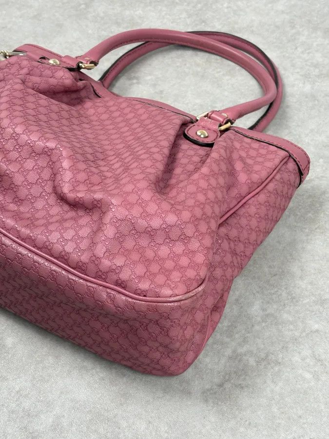 Gucci 2000s Gucci Sukey Monogram Pink Leather Handle Bag Size ONE SIZE - 8 Thumbnail