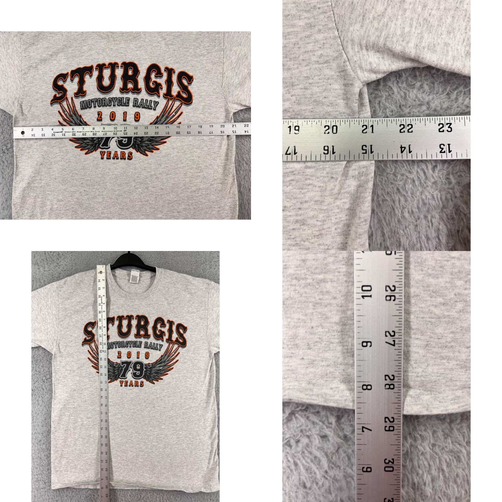 Vintage Sturgis Shirt Adult Large Gray Motorcycle 2019 79th Cotton Short Sleeve T-Shirt Size L / US 10 / IT 46 - 9 Thumbnail