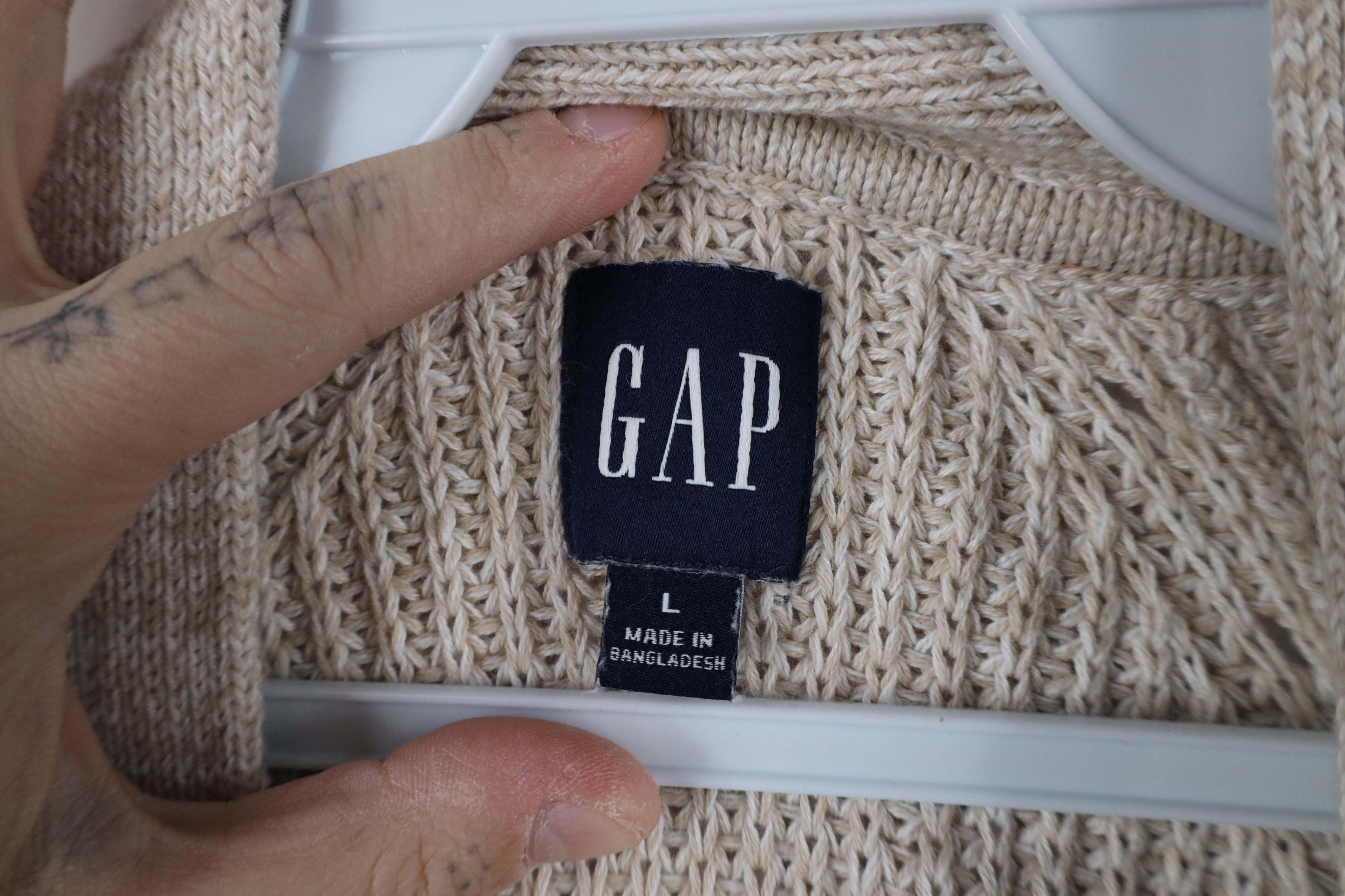 Gap × Vintage Vintage Gap Big Button Chunky Ribbed Knit Cardigan Sweater Size L / US 10 / IT 46 - 4 Thumbnail