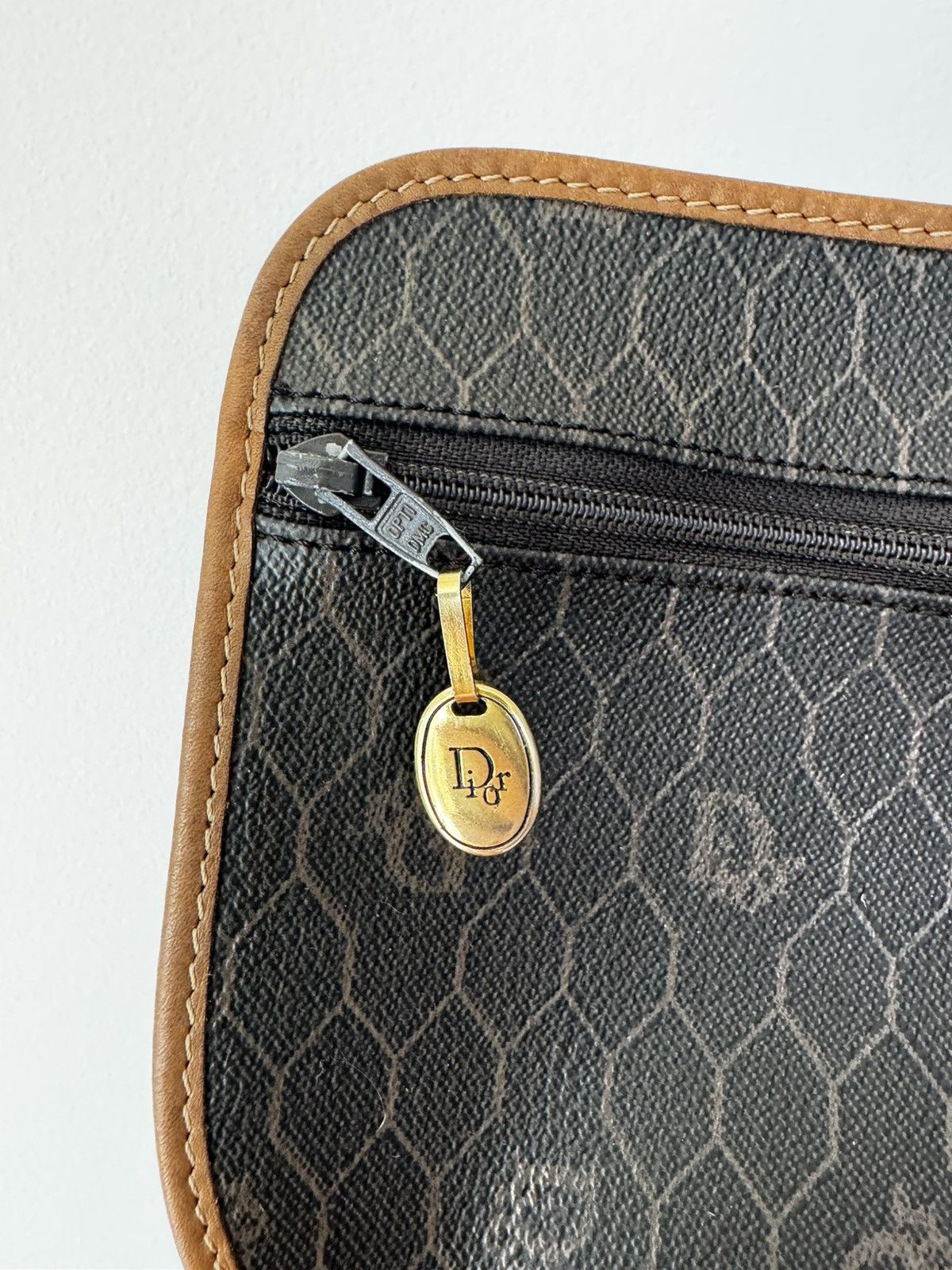 Christian Dior Monsieur Black Dior Honeycomb Coated Canvas Crossbody 1970’s Vintage Size ONE SIZE - 5 Thumbnail