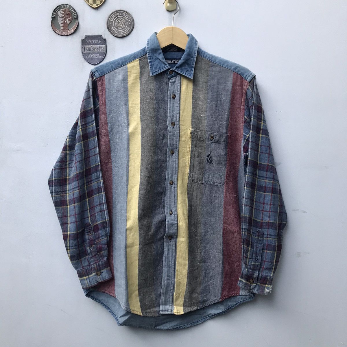 Nautica × Vintage Vintage Nautica 90’s Colourful Striped Long Sleeve Dress shi Size US M / EU 48-50 / 2 - 3 Thumbnail