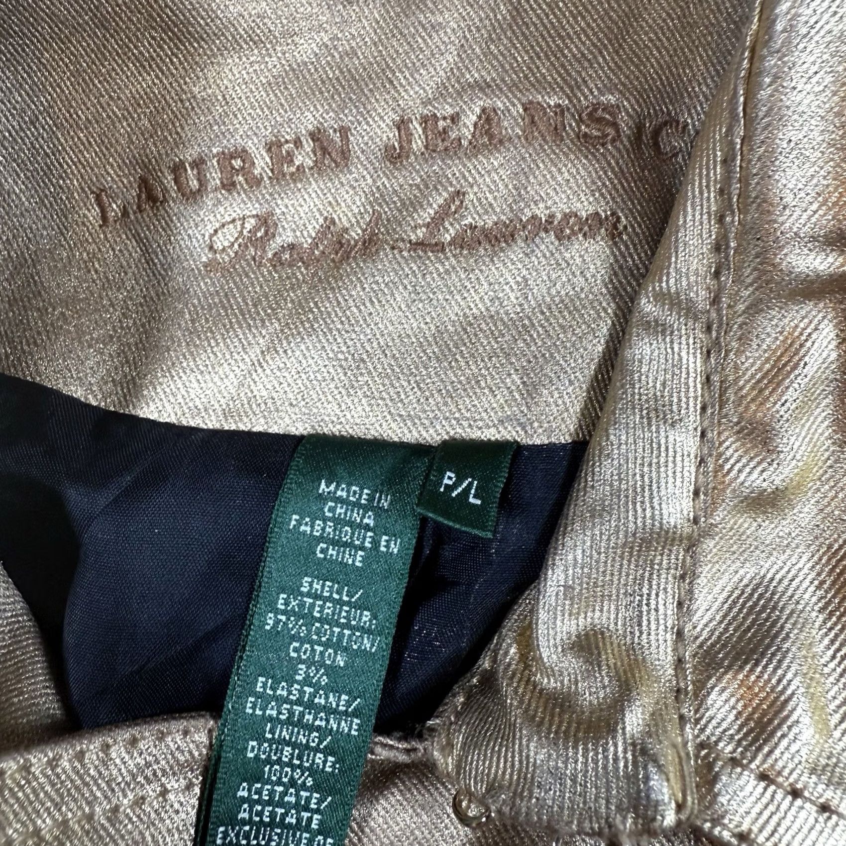 Ralph Lauren VINTAGE Ralph Lauren Jacket Women Belt Gold L Petite Metallic Belted Cotton Basic Jacket Womens Tags: None Size L / US 10 / IT 46 - 5 Thumbnail