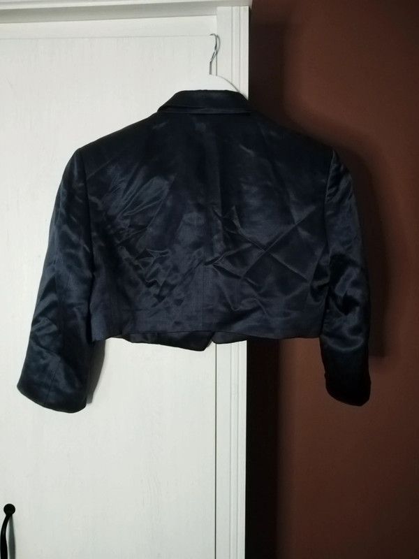Nicole Farhi Nicole Farhi cropped navy silk blazer Size S / US 4 / IT 40 - 3 Thumbnail