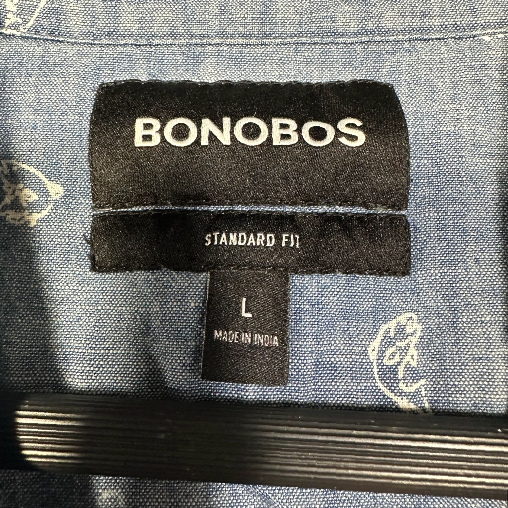 Bonobos Bonobos Shirt Mens L Regular Fit Blue Chambray Button-Down Cotton Size US L / EU 52-54 / 3 - 5 Thumbnail
