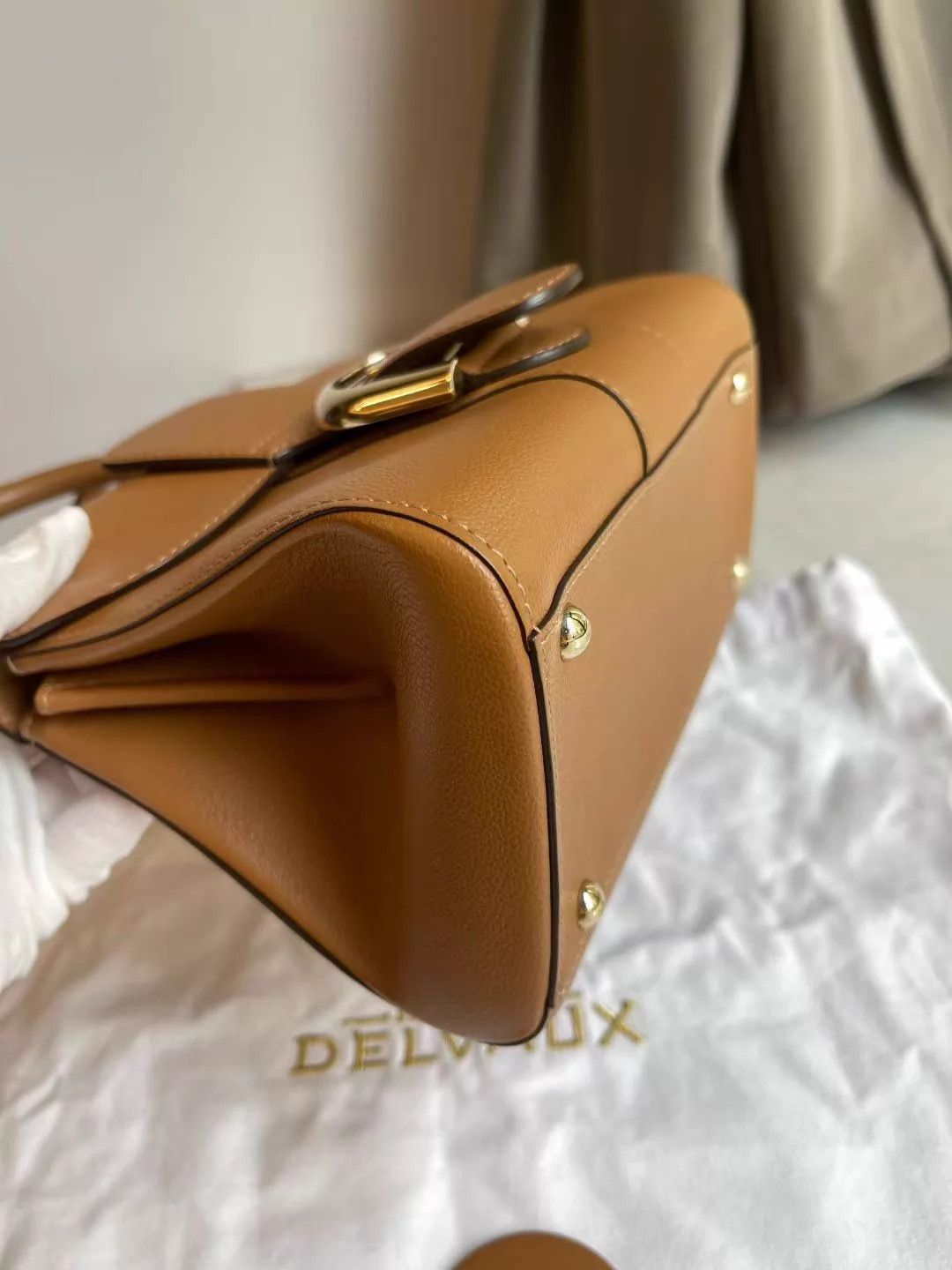 Delvaux DELVAUX Mini Brillant women's Caramel Litchi Gold Shoulder Size ONE SIZE - 6 Thumbnail