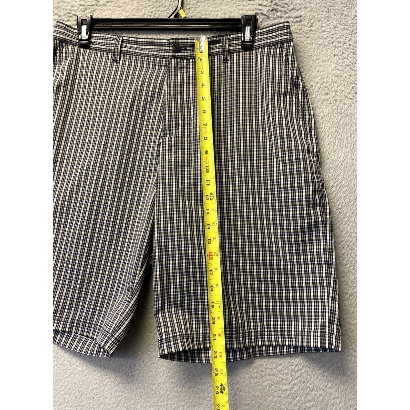 Adidas Adidas Golf Shorts Men 36 Gray Tan Plaid Flat Front Chino /0702 Size US 38 / EU 54 - 4 Thumbnail