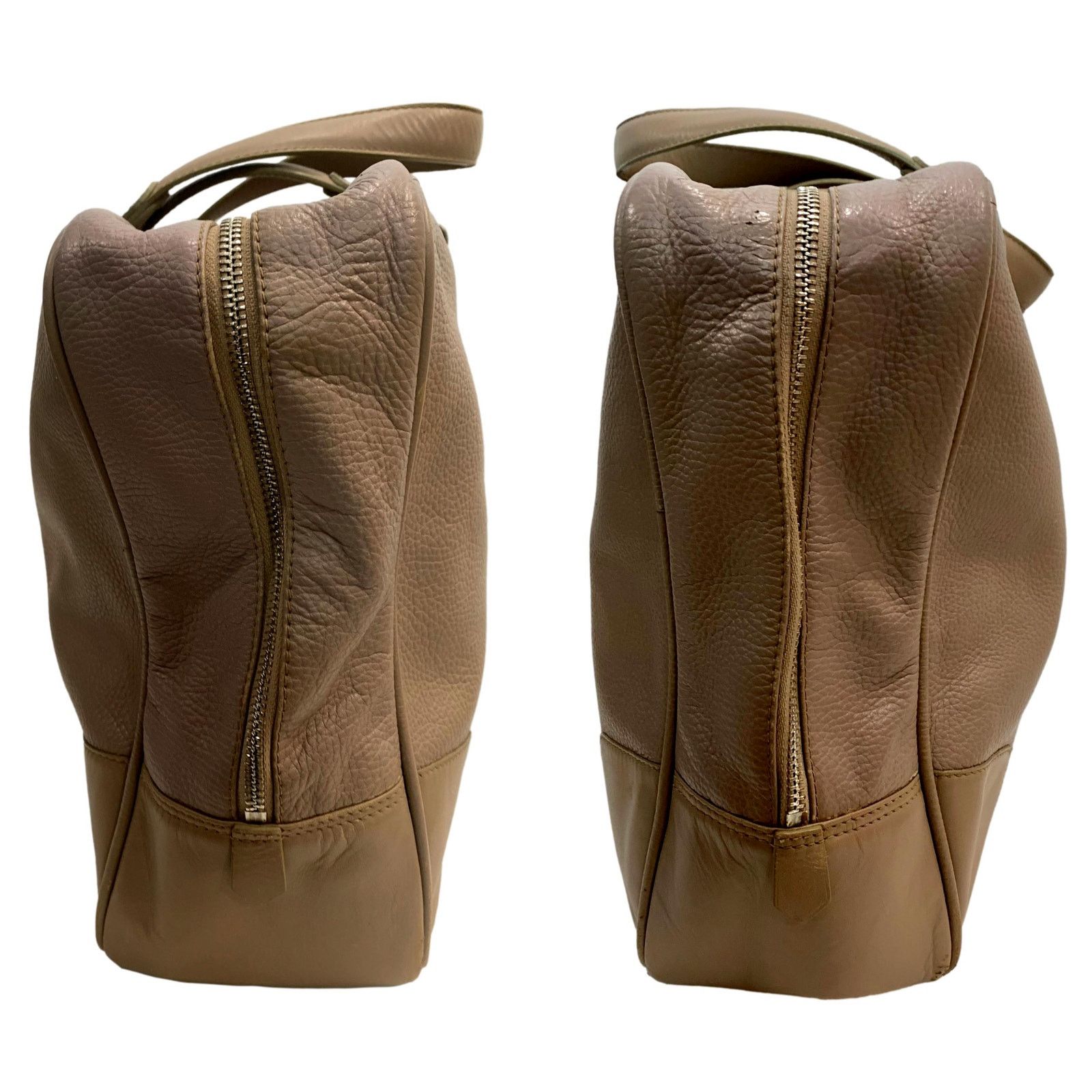 Reiss Reiss "Barrington" Taupe Leather Overnight Bag | Attache Size ONE SIZE - 5 Thumbnail