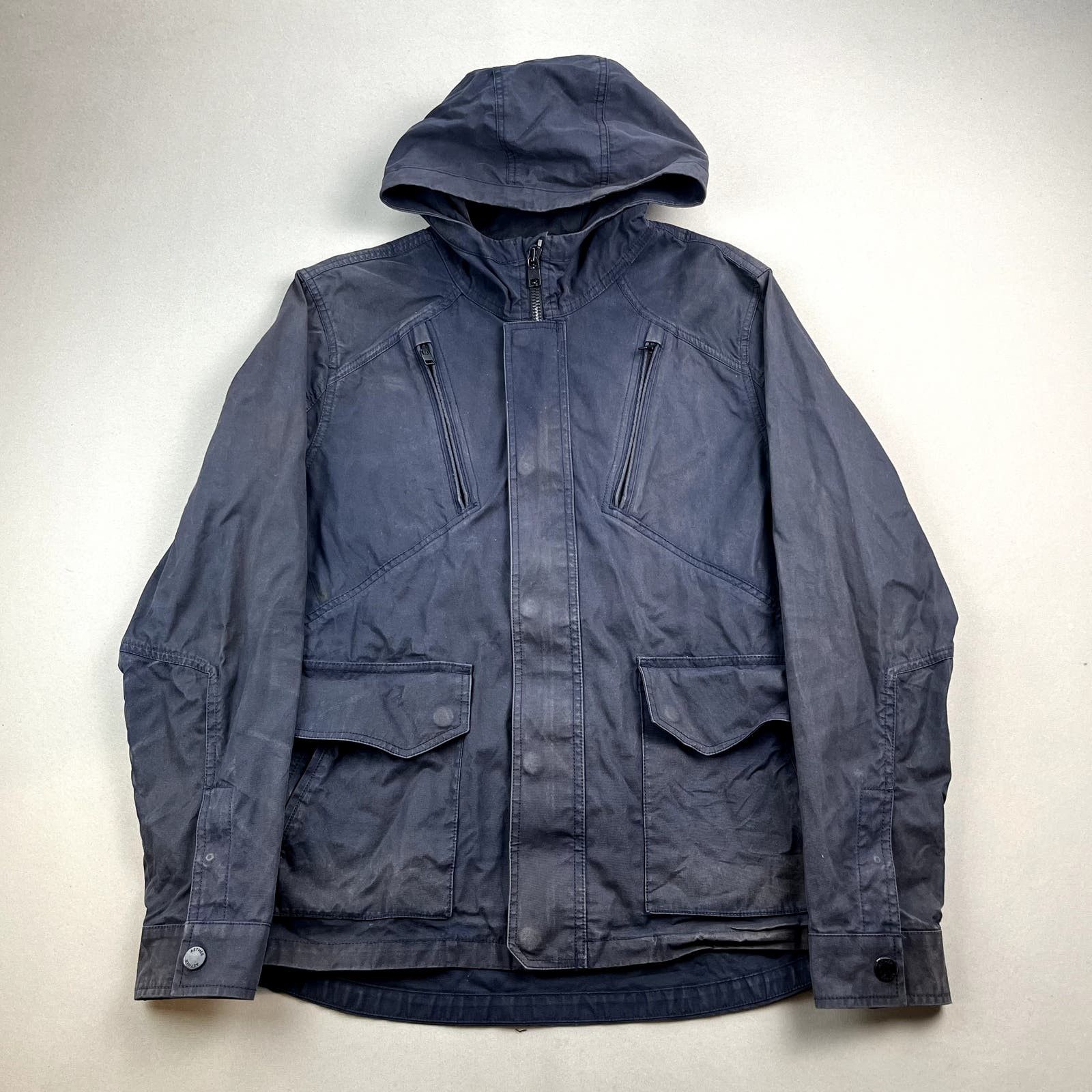 image of Aether Apparel Jacket Parka Medium Black Wax Canvas Full Zip, Men's