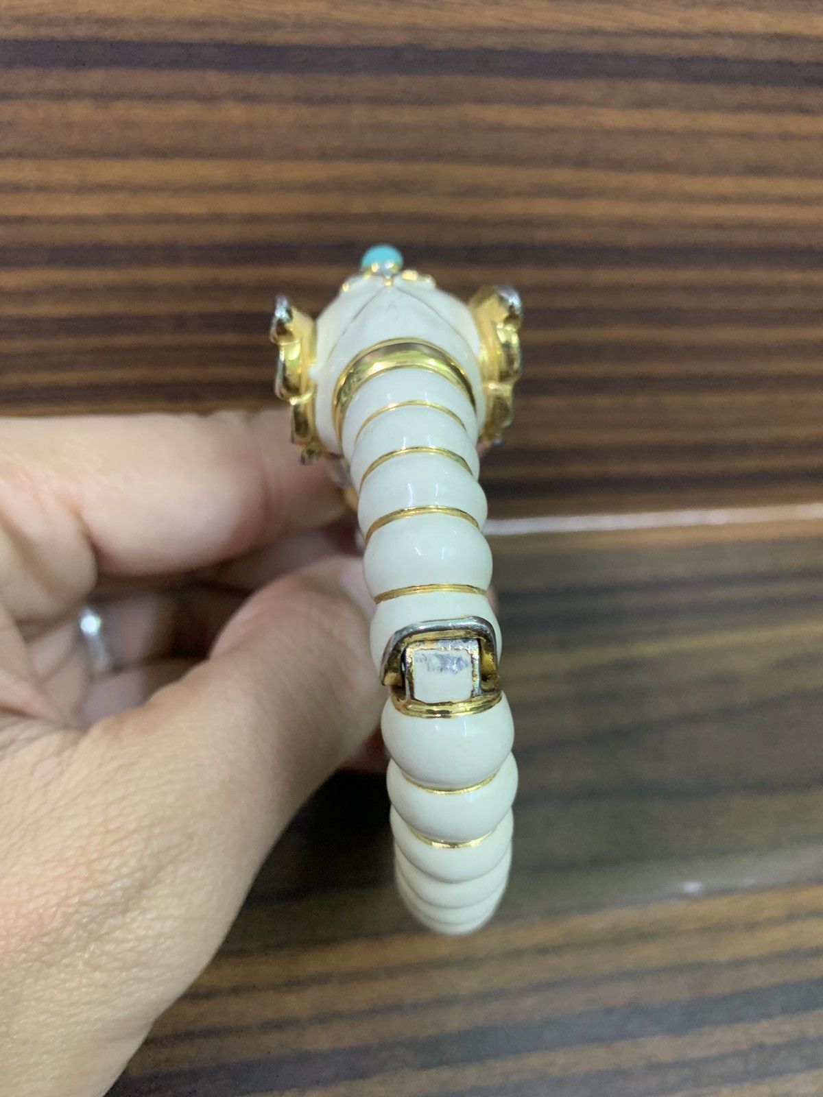 Miu Miu Vintage Kenneth J Lane Ivory Elephant Bangle White enamel Size ONE SIZE - 4 Thumbnail