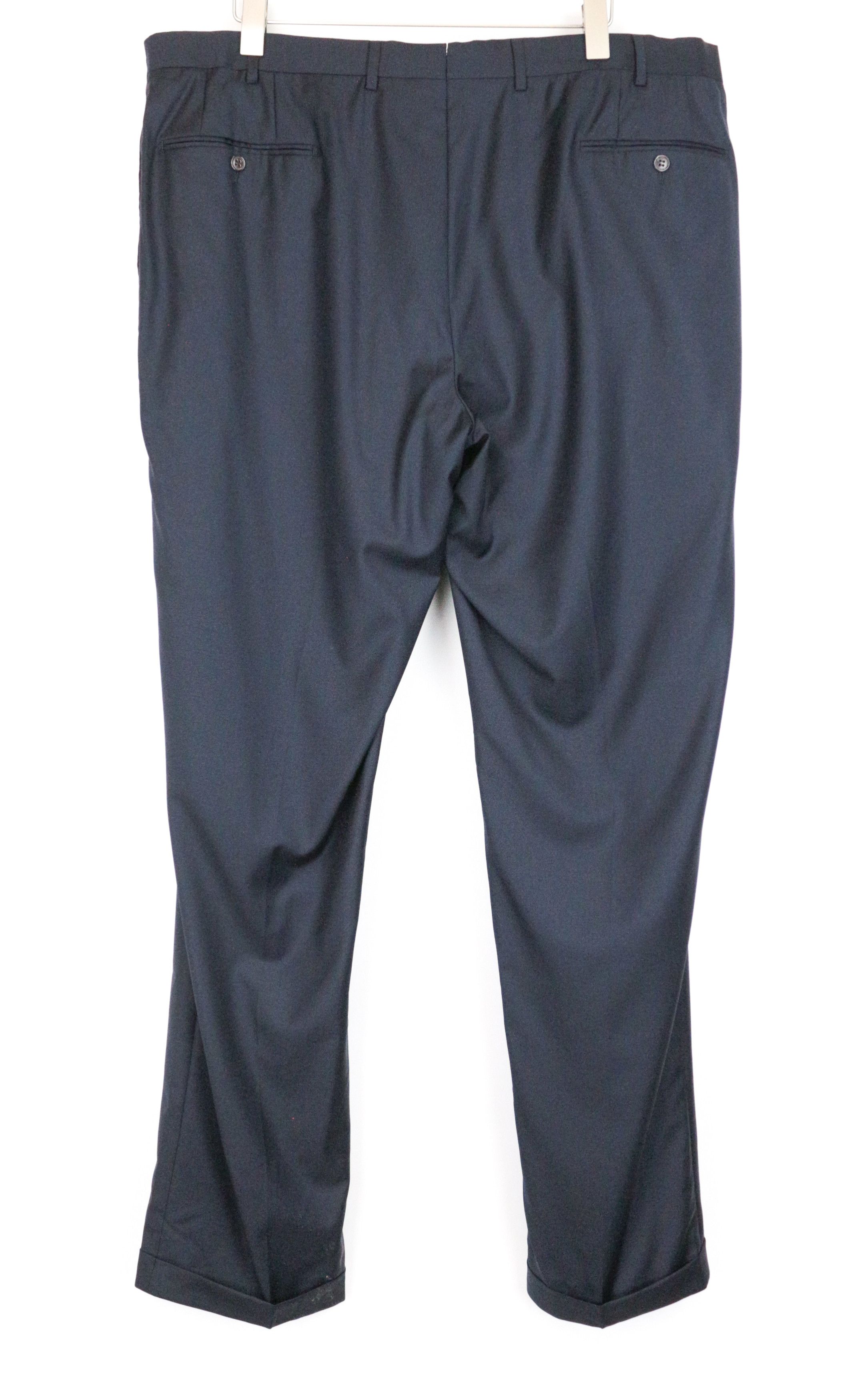 Suitsupply ~W43/L37 Navy Wool Pleated Trousers 66936 Size US 43 - 2 Thumbnail