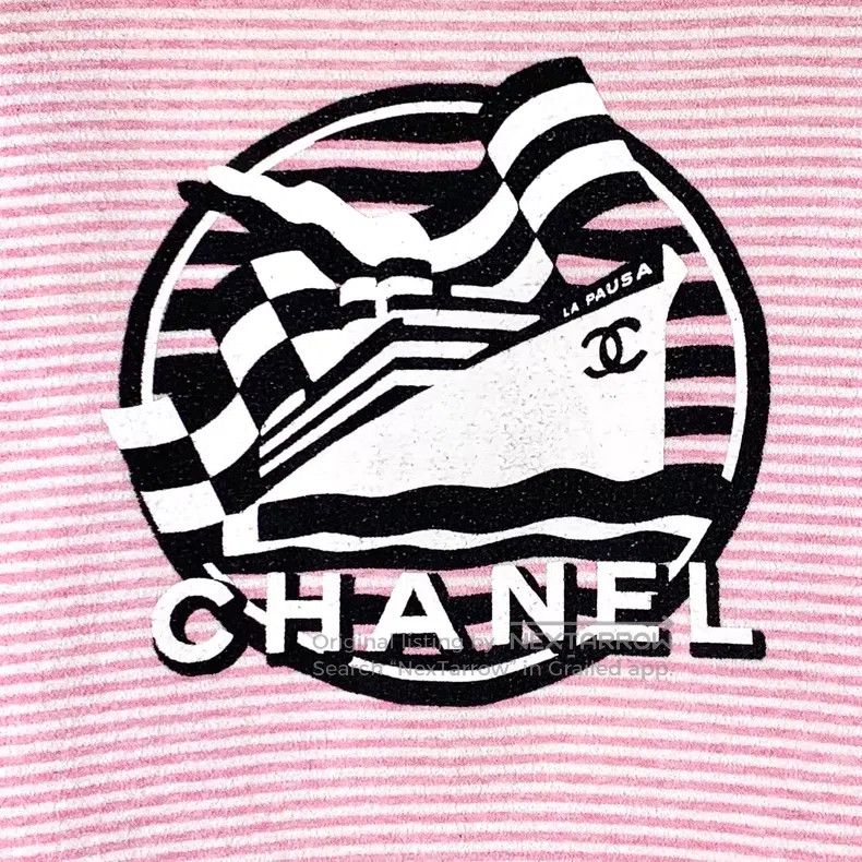 Chanel Chanel Cruise Series Pink Striped Sailor Print Cotton Roun Size XS / US 0-2 / IT 36-38 - 4 Thumbnail