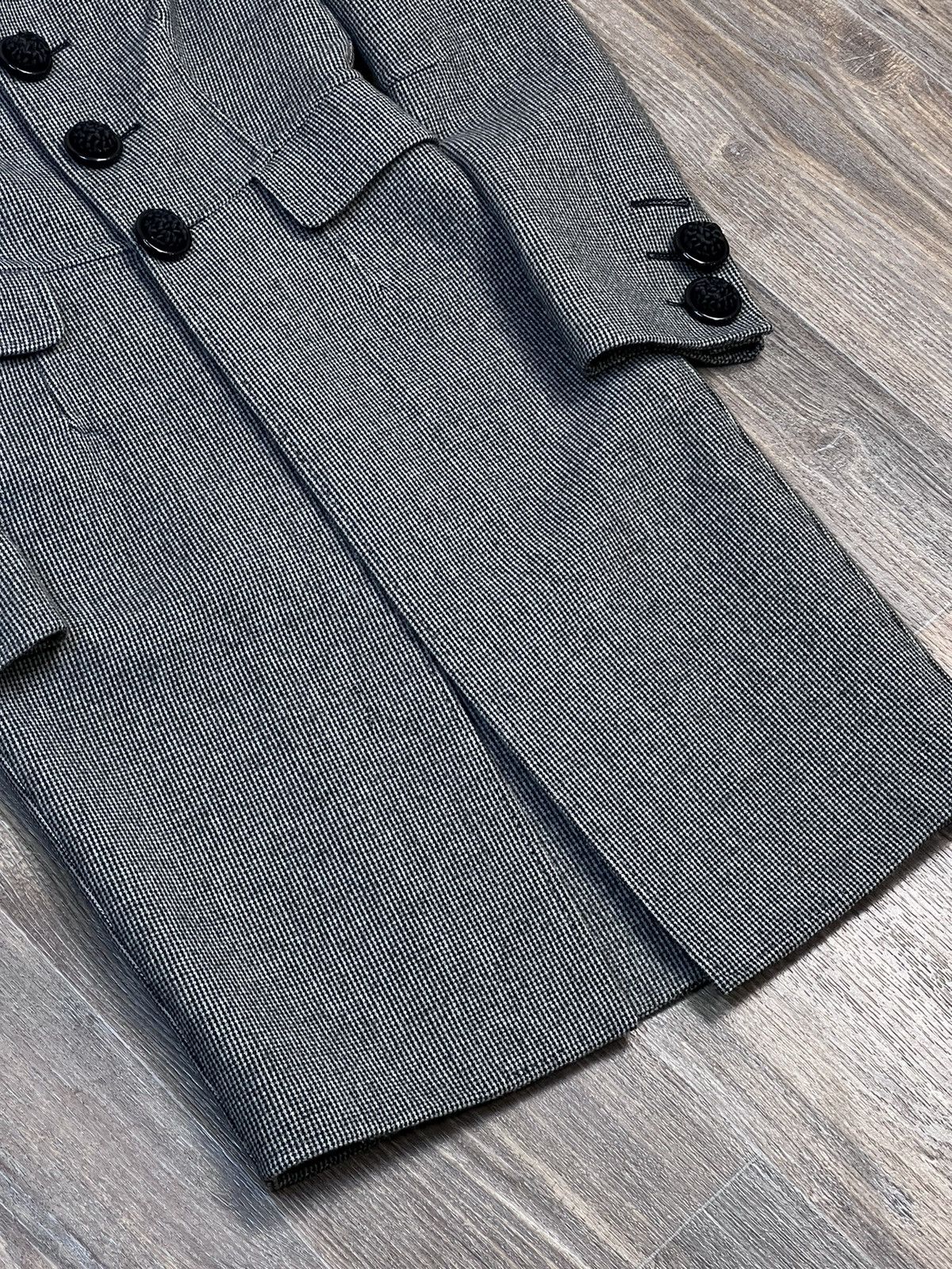 Dsquared2 × Vintage Dsquared2 Wool Checked Gray Coat Jacket with Leather details Size S / US 4 / IT 40 - 5 Thumbnail