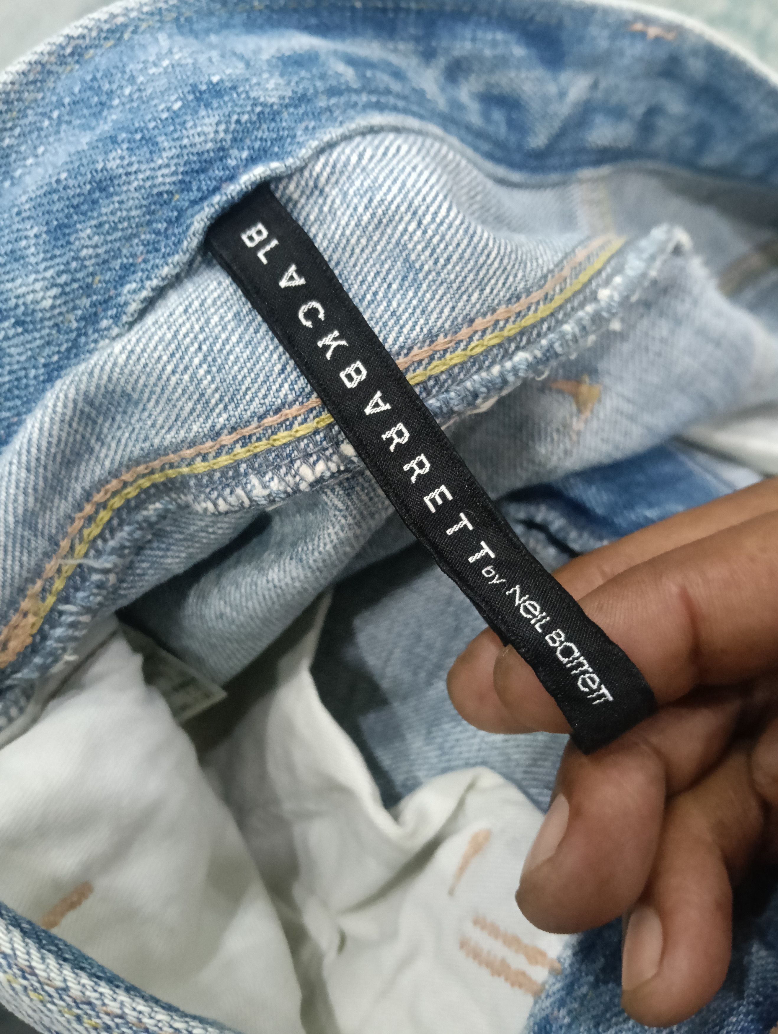 Japanese Brand × Le Grande Bleu (L.G.B.) × Neil Barrett Black Barrett Selvedge Skinny Denim Size US 33 - 11 Thumbnail