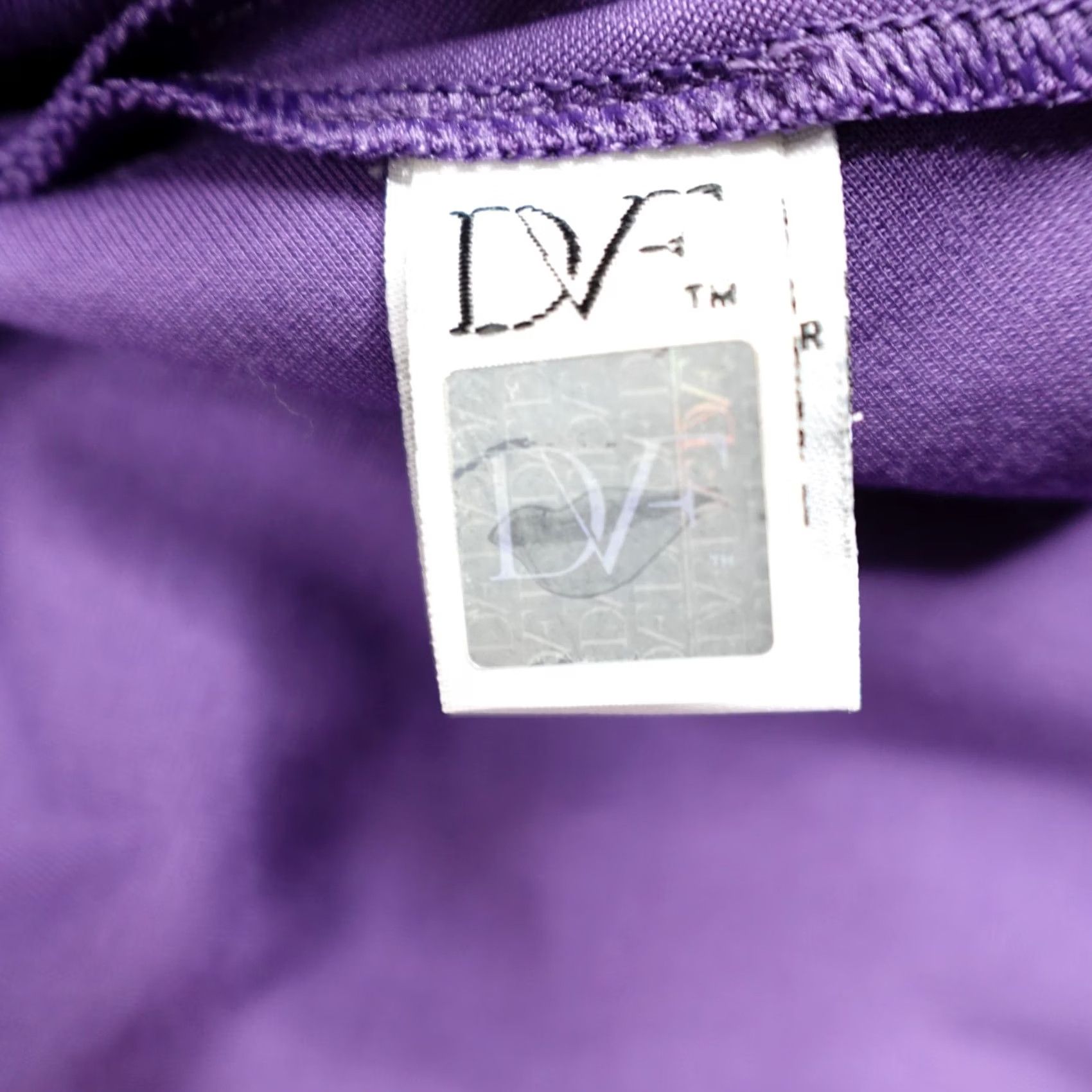 Diane von Furstenberg Diane von Furstenberg Dress 8 Purple Solid Dayna Ruched Fit & Flare Knee Length Womens Size M / US 6-8 / IT 42-44 - 6 Thumbnail