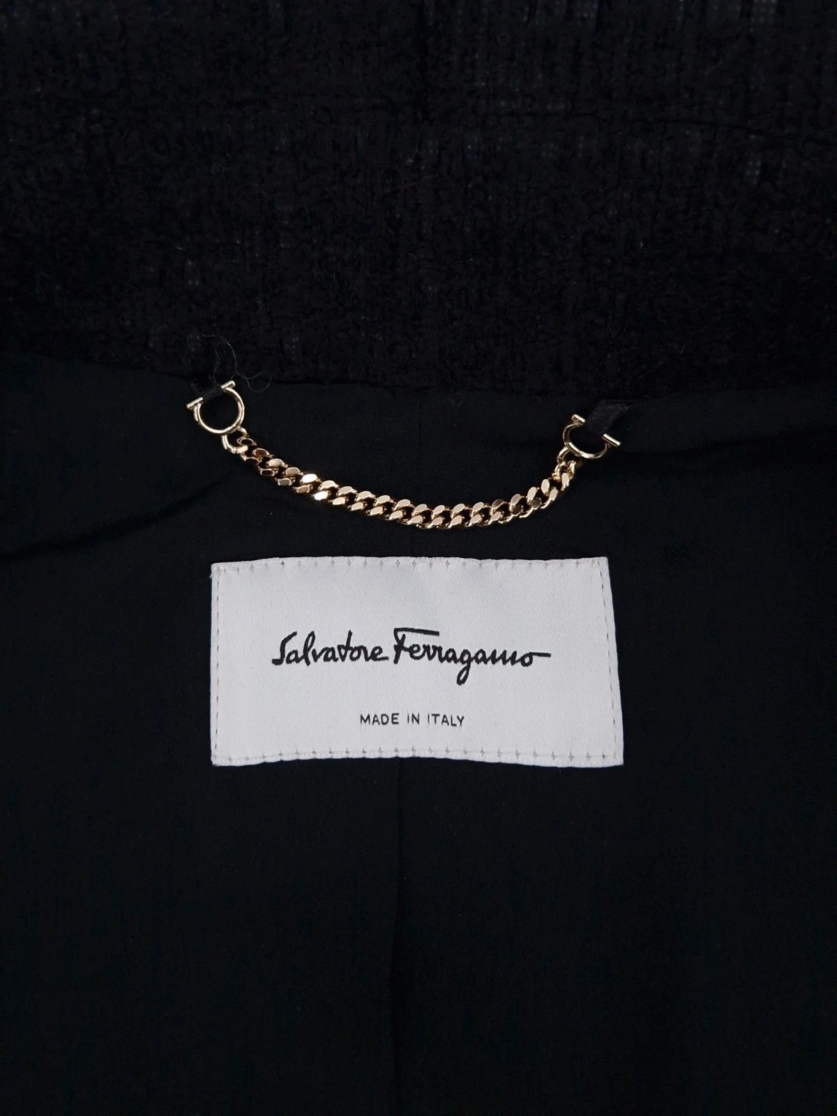 Salvatore Ferragamo Salvatore Ferragamo Black Bouclé Tweed Jacket Size XS / US 0-2 / IT 36-38 - 2 Thumbnail