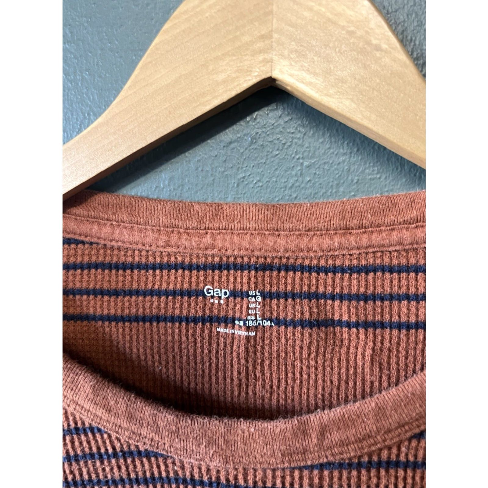Gap Gap T-Shirt Womens Long Sleeve Orange Striped Size L Size L / US 10 / IT 46 - 3 Thumbnail